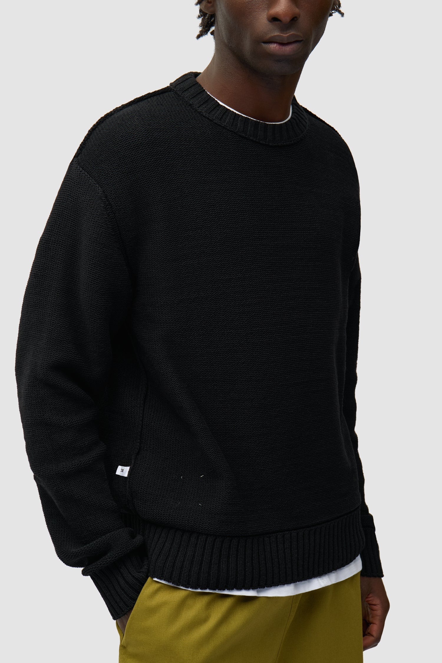Étiquette réversible en tricot - Noir