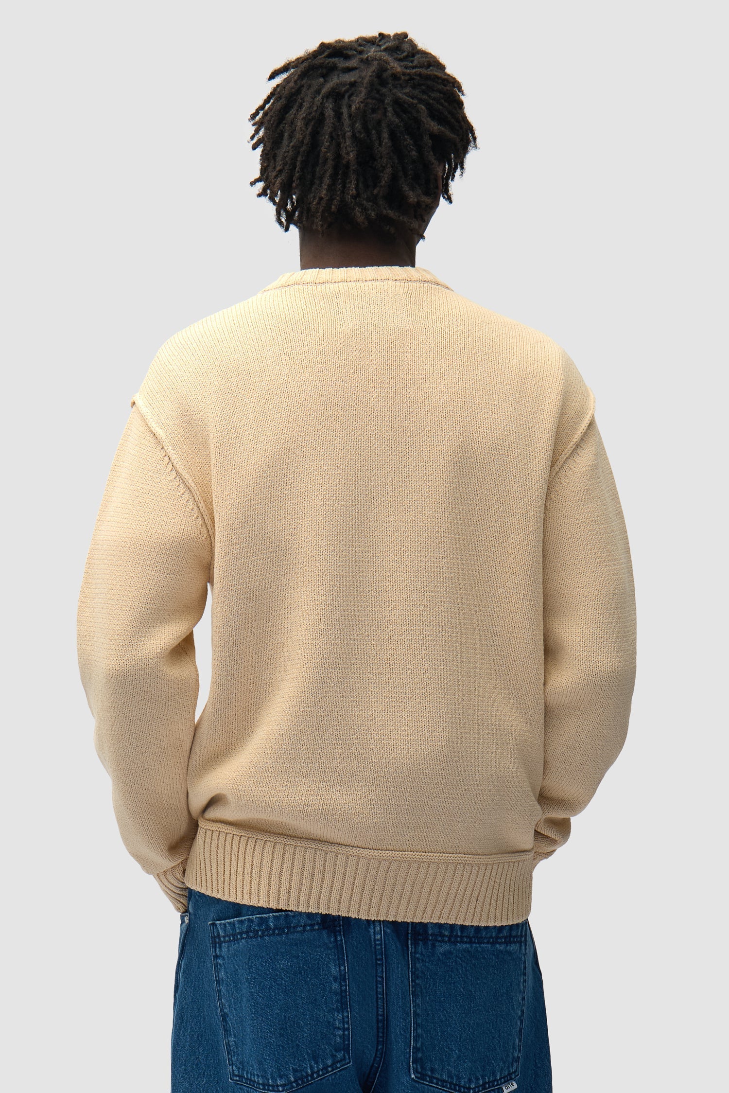 Tricot à étiquette réversible - Crème