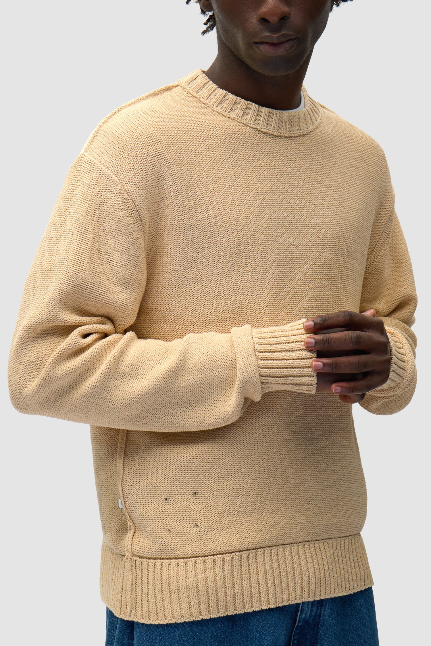 Tricot à étiquette réversible - Crème