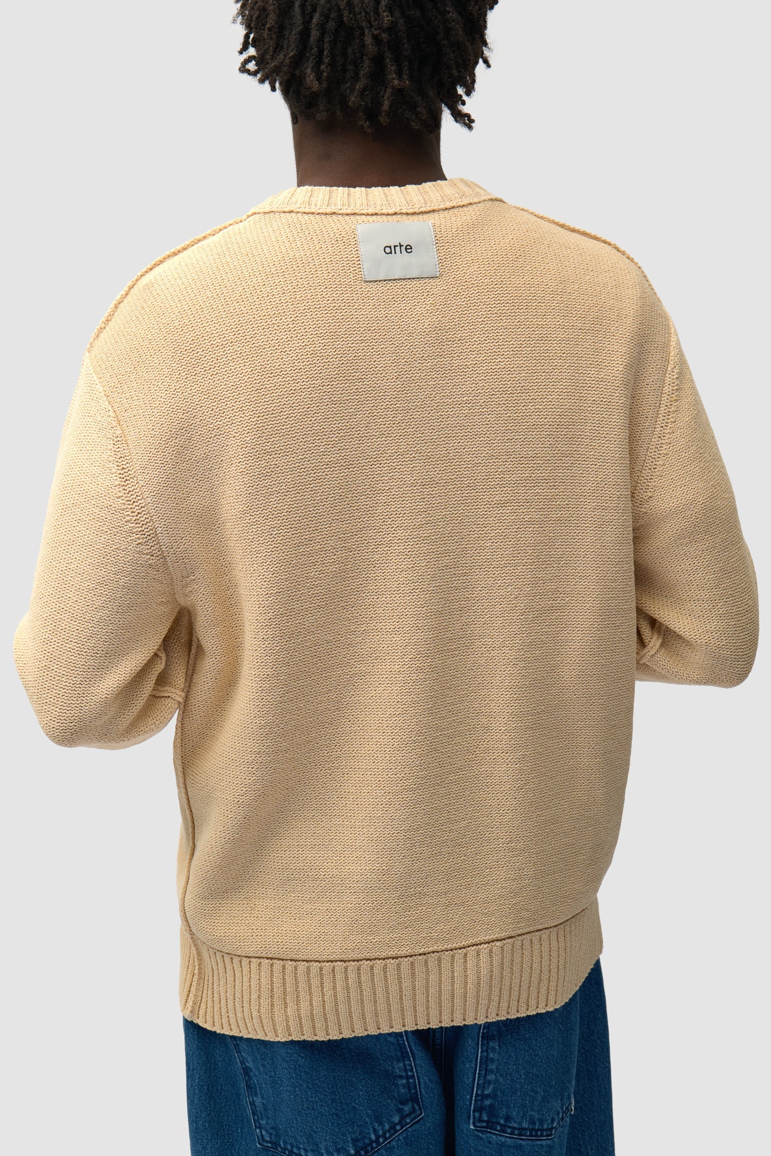 Tricot à étiquette réversible - Crème