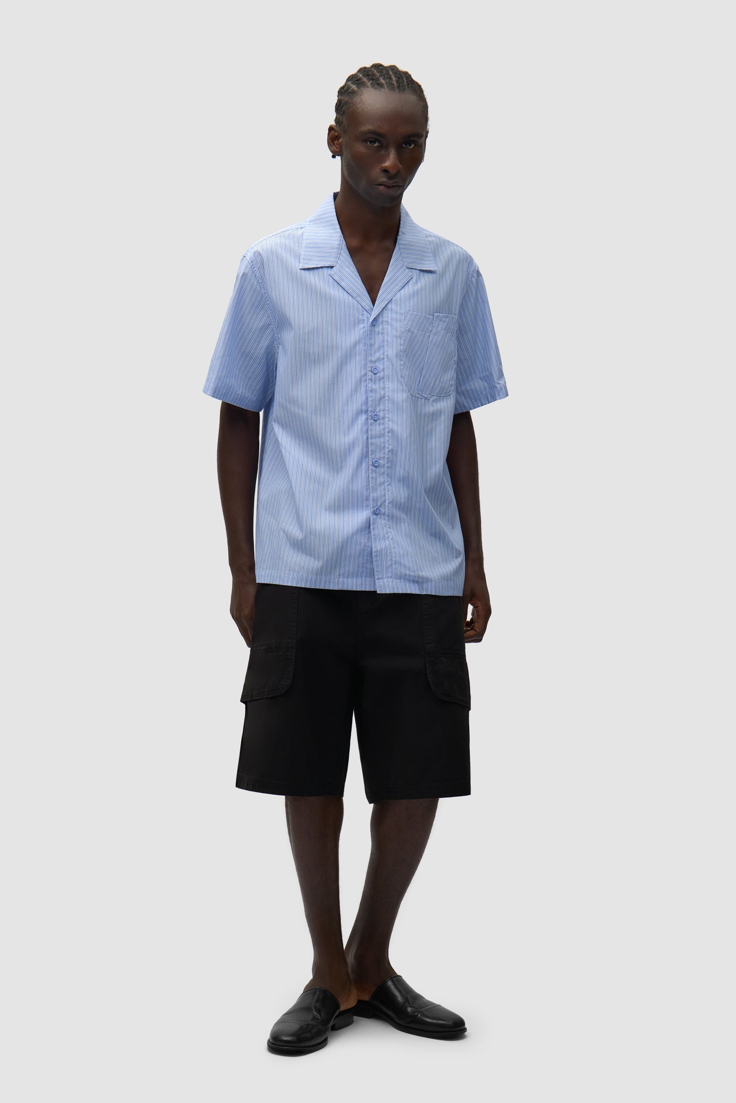 Chemise à poche plissée - Rayée
