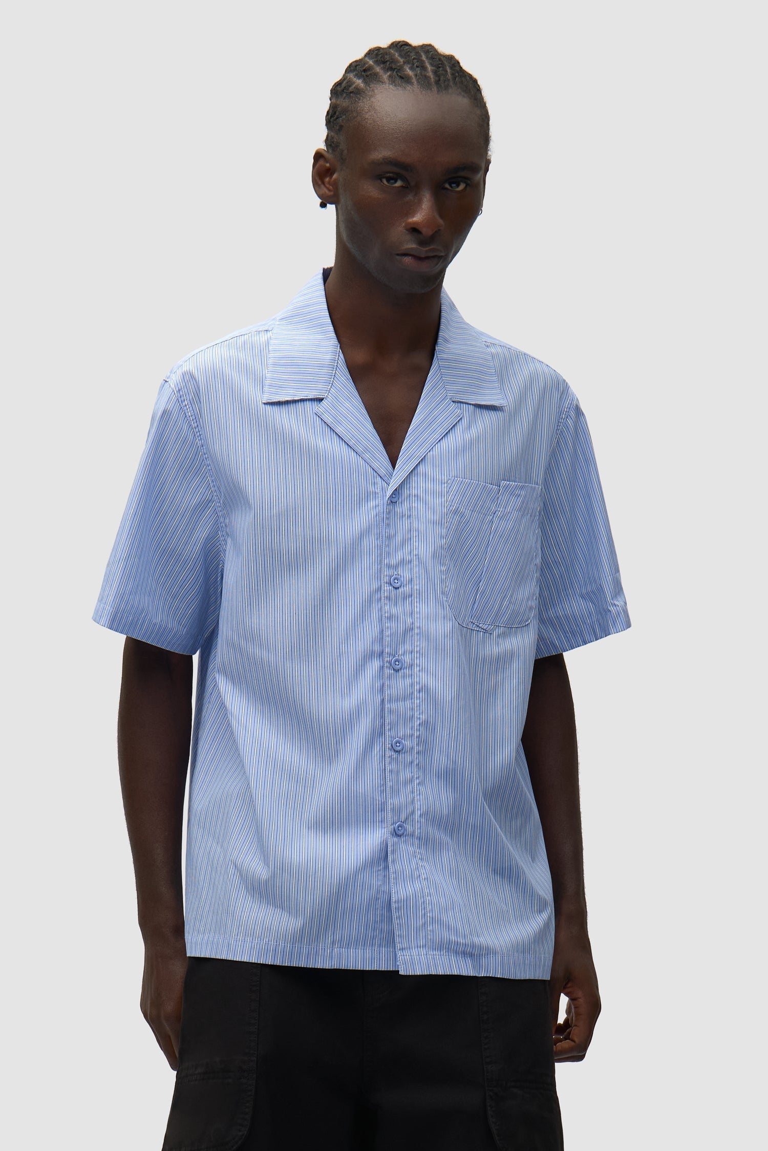 Chemise à poche plissée - Rayée