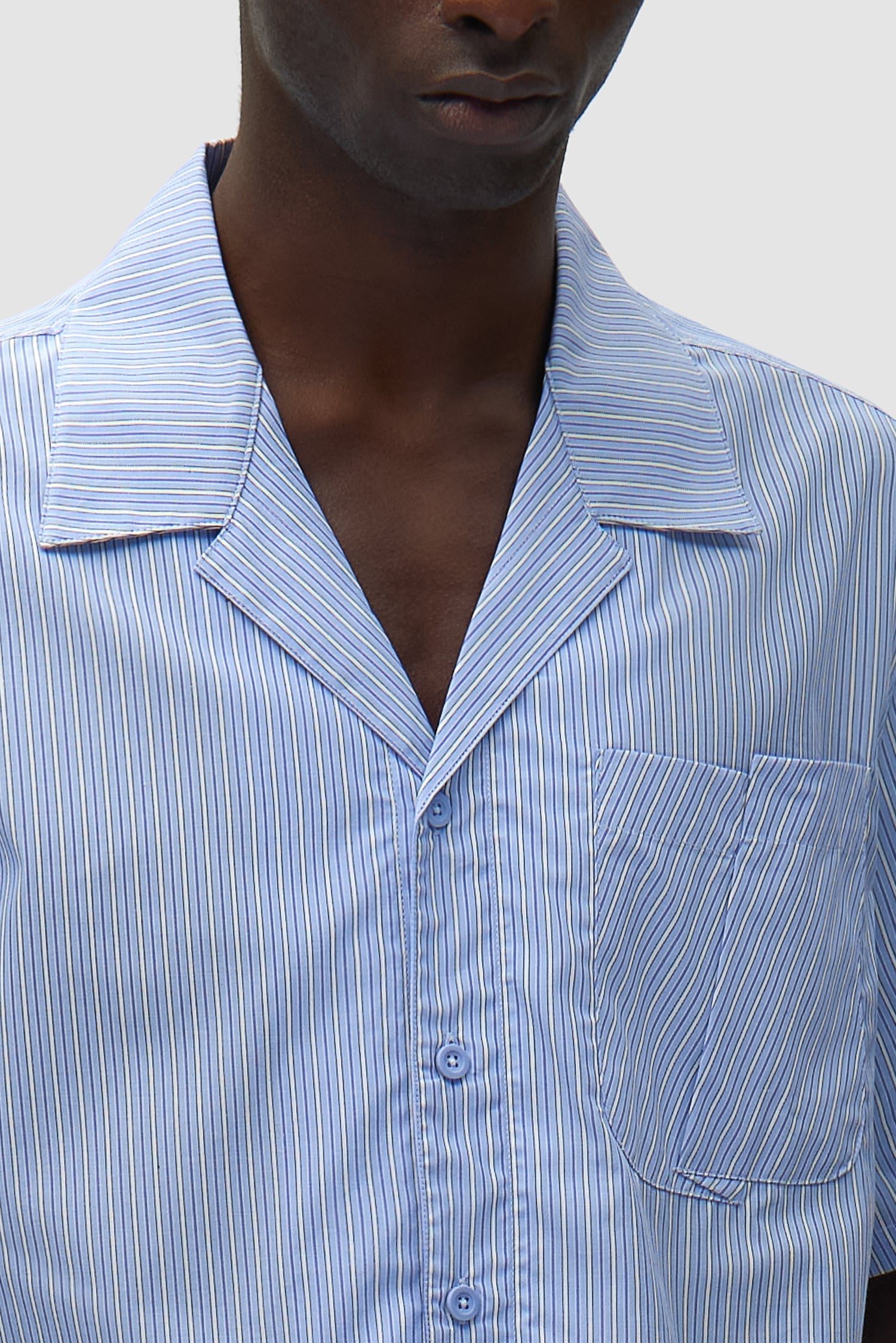 Chemise à poche plissée - Rayée
