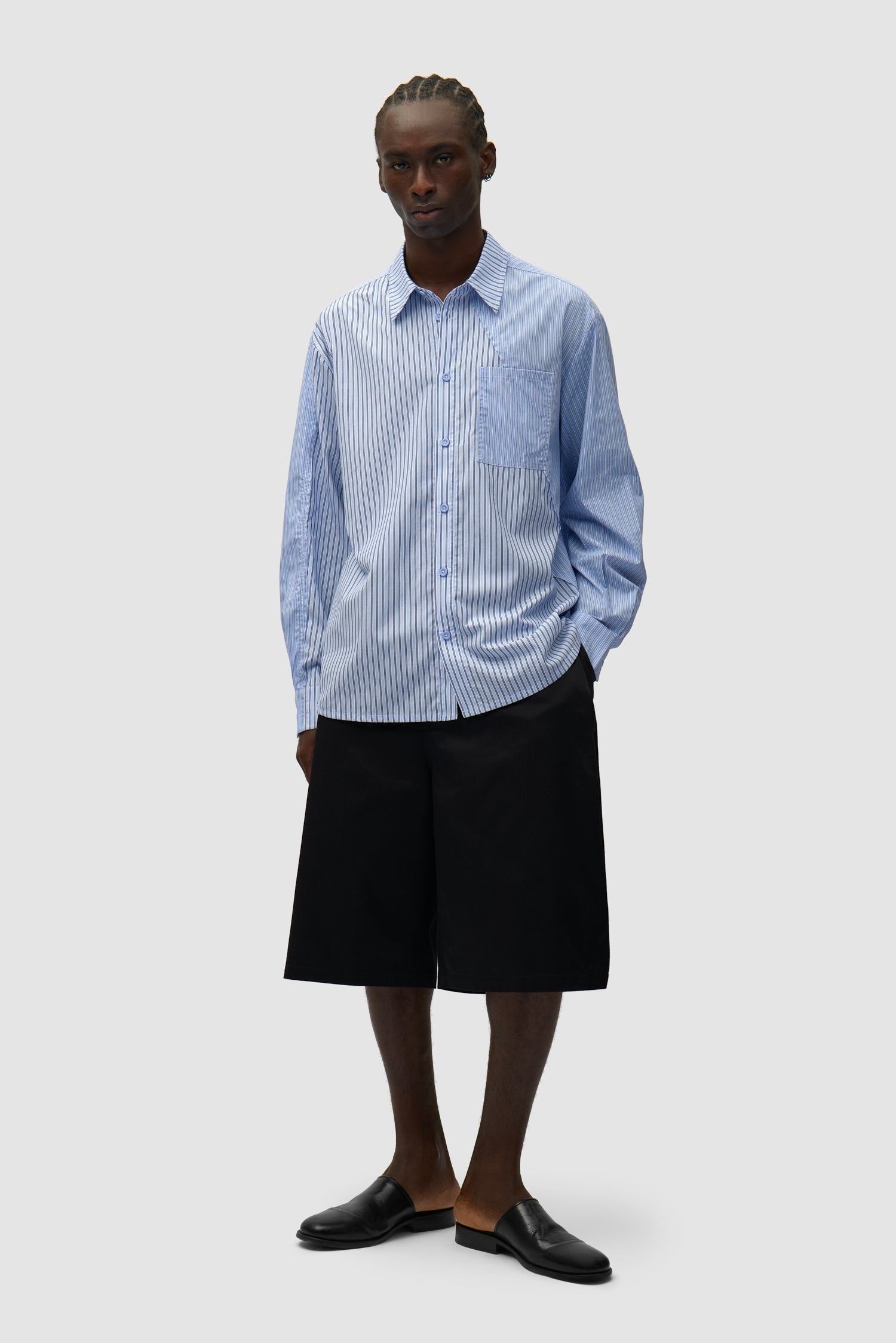 Chemise longue asymétrique - Rayée