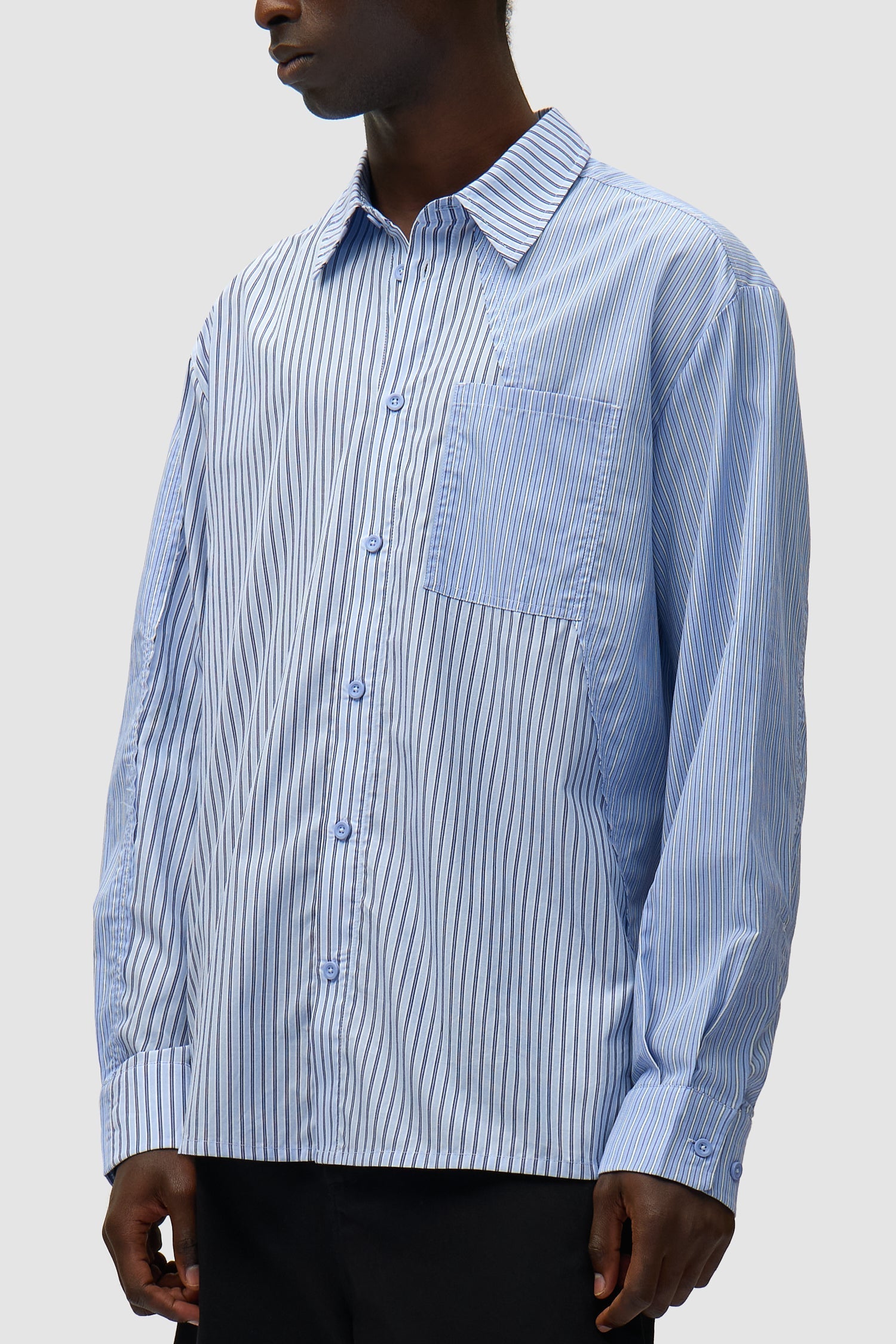 Chemise longue asymétrique - Rayée