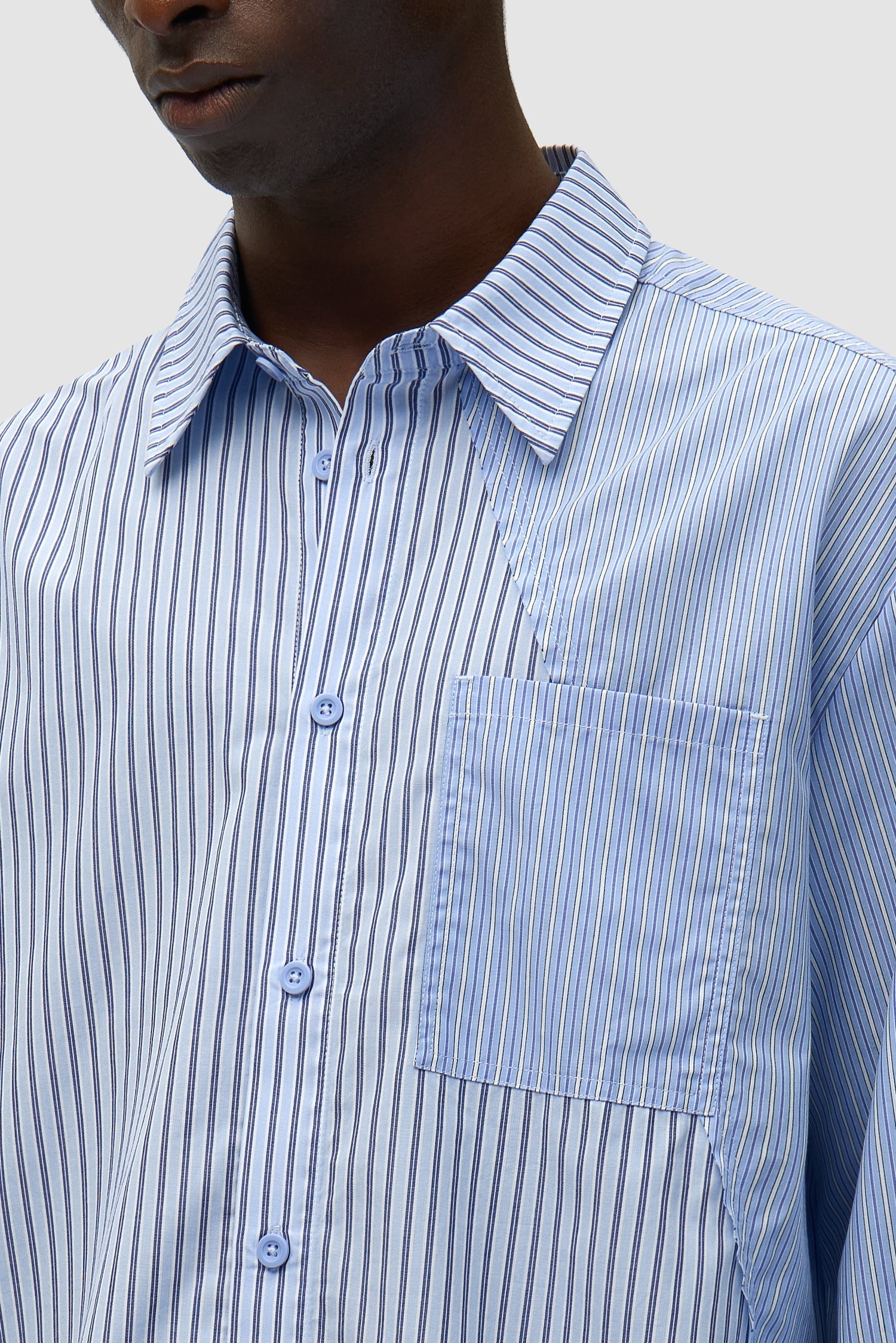 Chemise longue asymétrique - Rayée