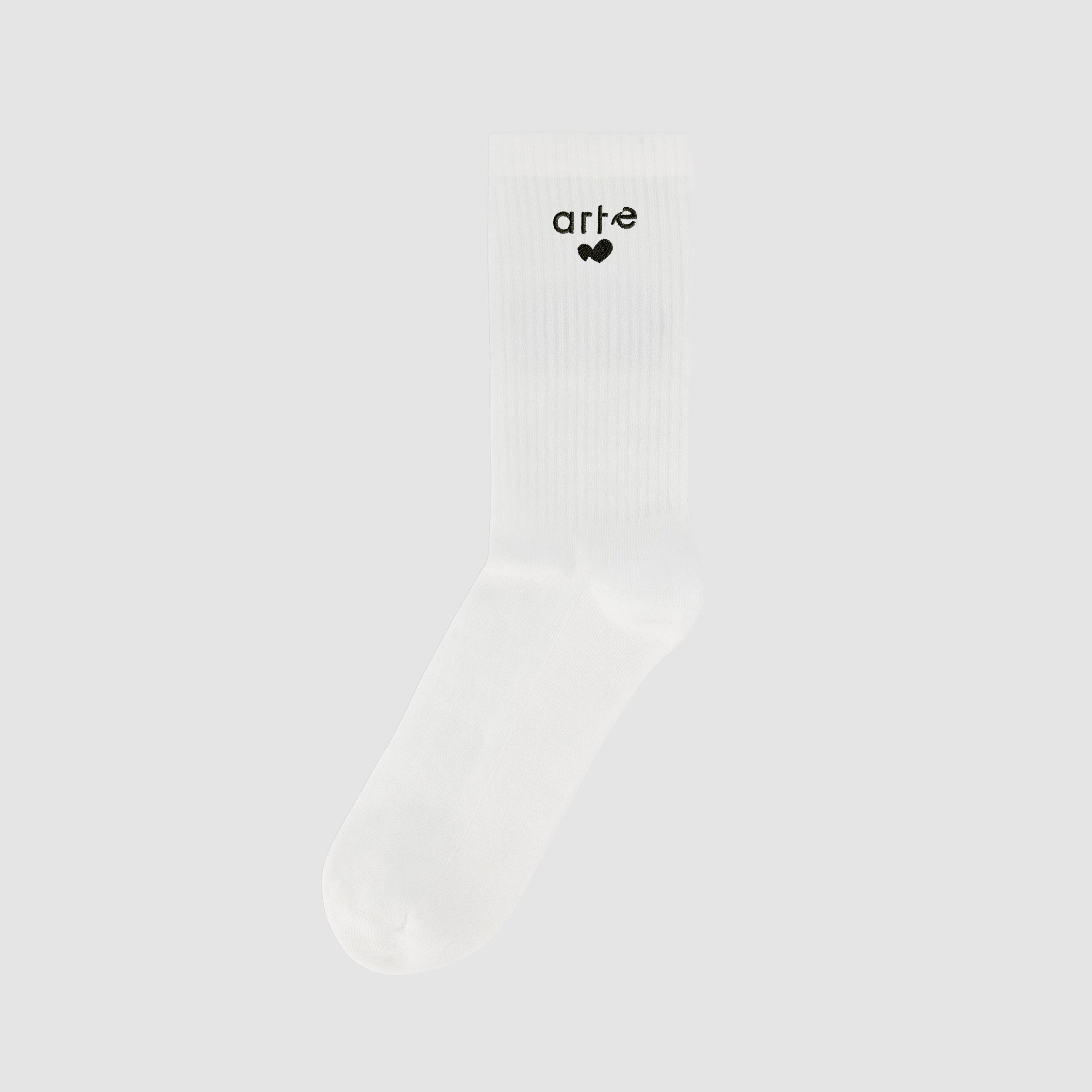 Chaussettes à logo en forme de cœur - blanches