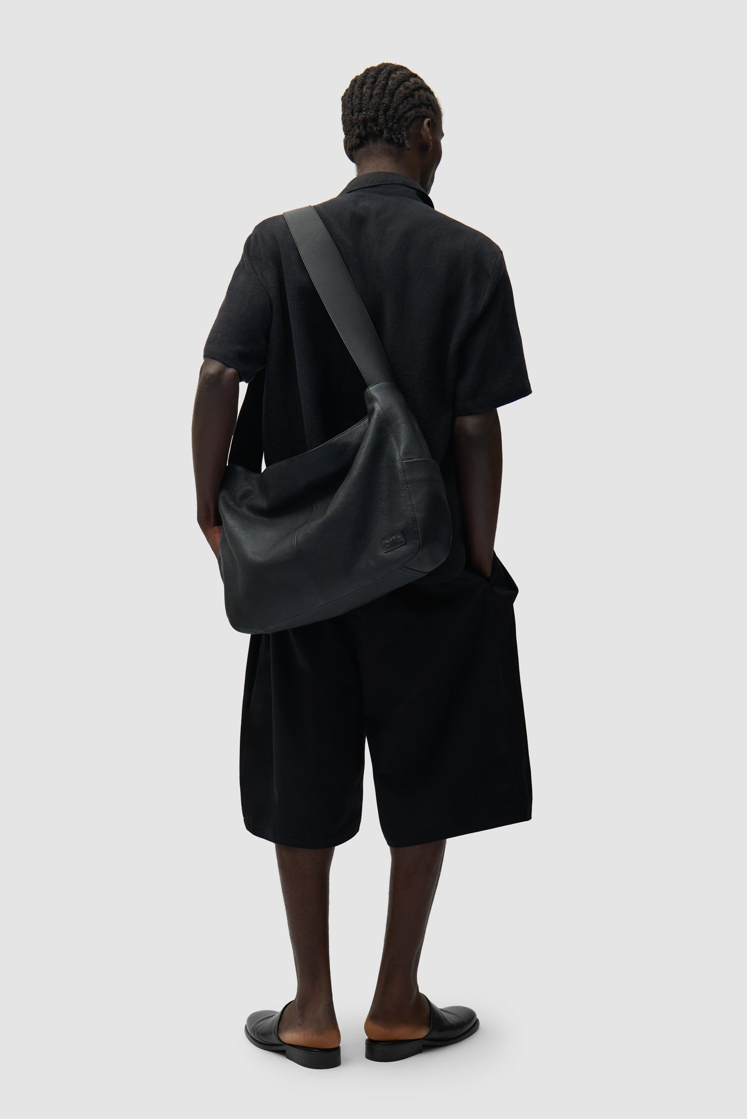 Sac en cuir oversize - Noir
