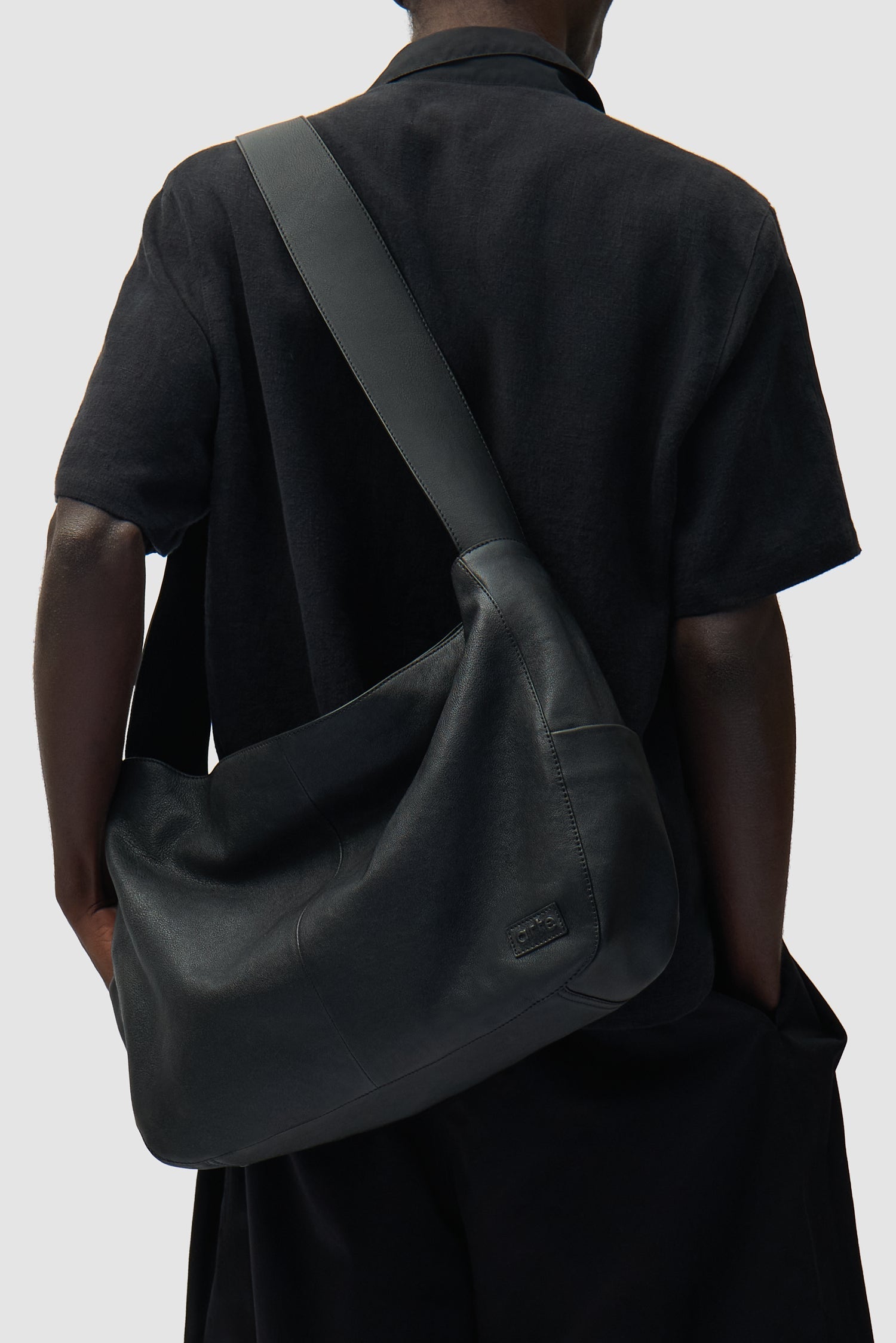 Sac en cuir oversize - Noir