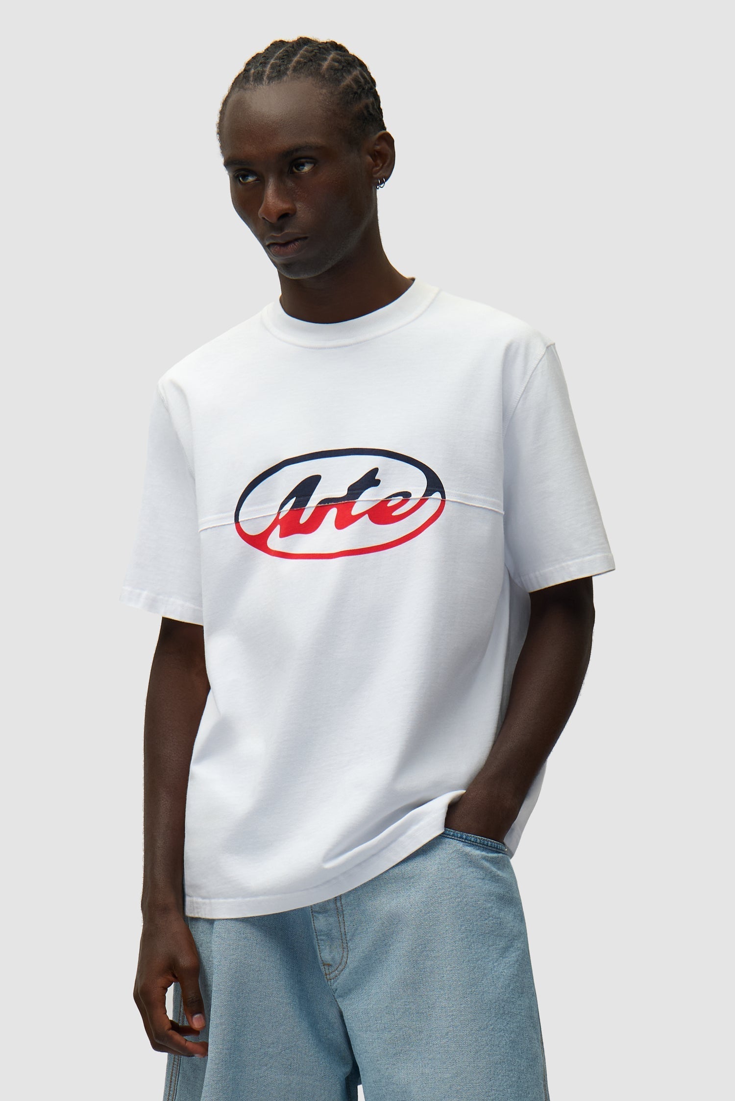 T-shirt avec logo cercle découpé - Blanc