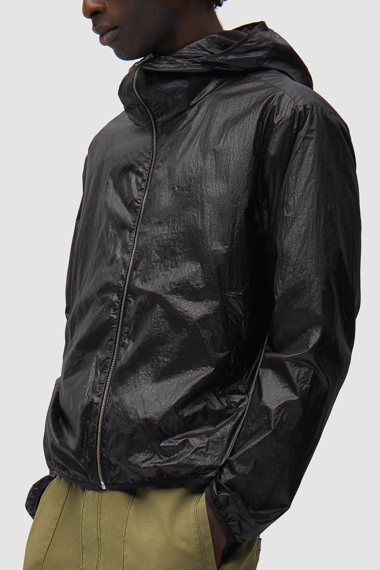 Veste en nylon brillant - Noir