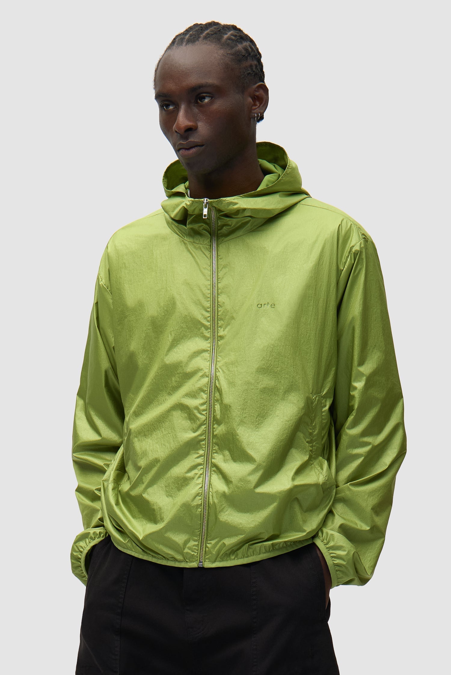 Veste en nylon brillant - Vert