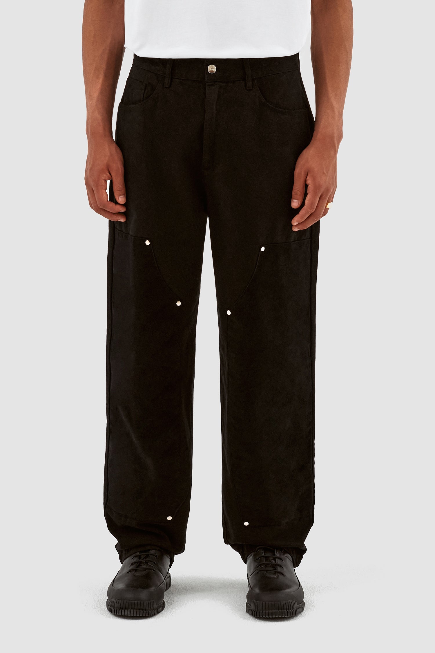 Pantalon en velours de coton Porter - Noir
