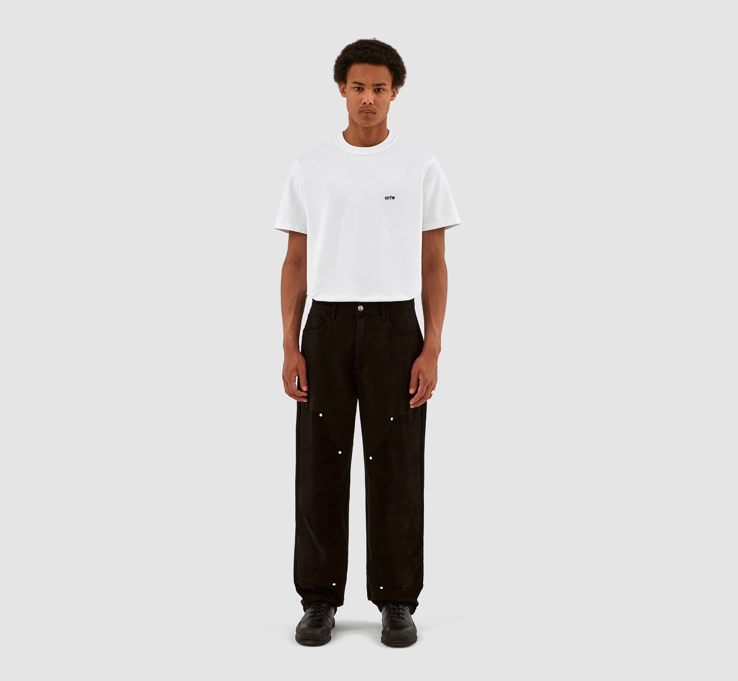 Pantalon en velours de coton Porter - Noir