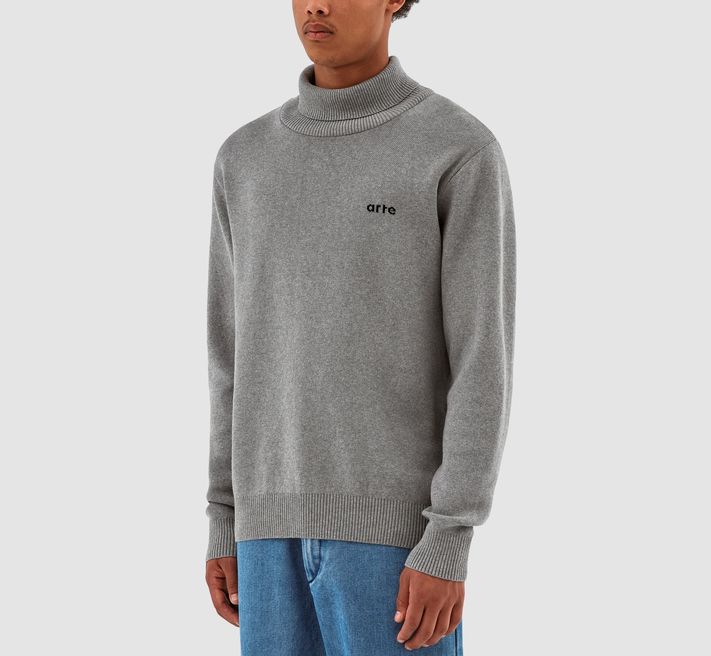 Pull à col roulé en tricot Kole - Gris