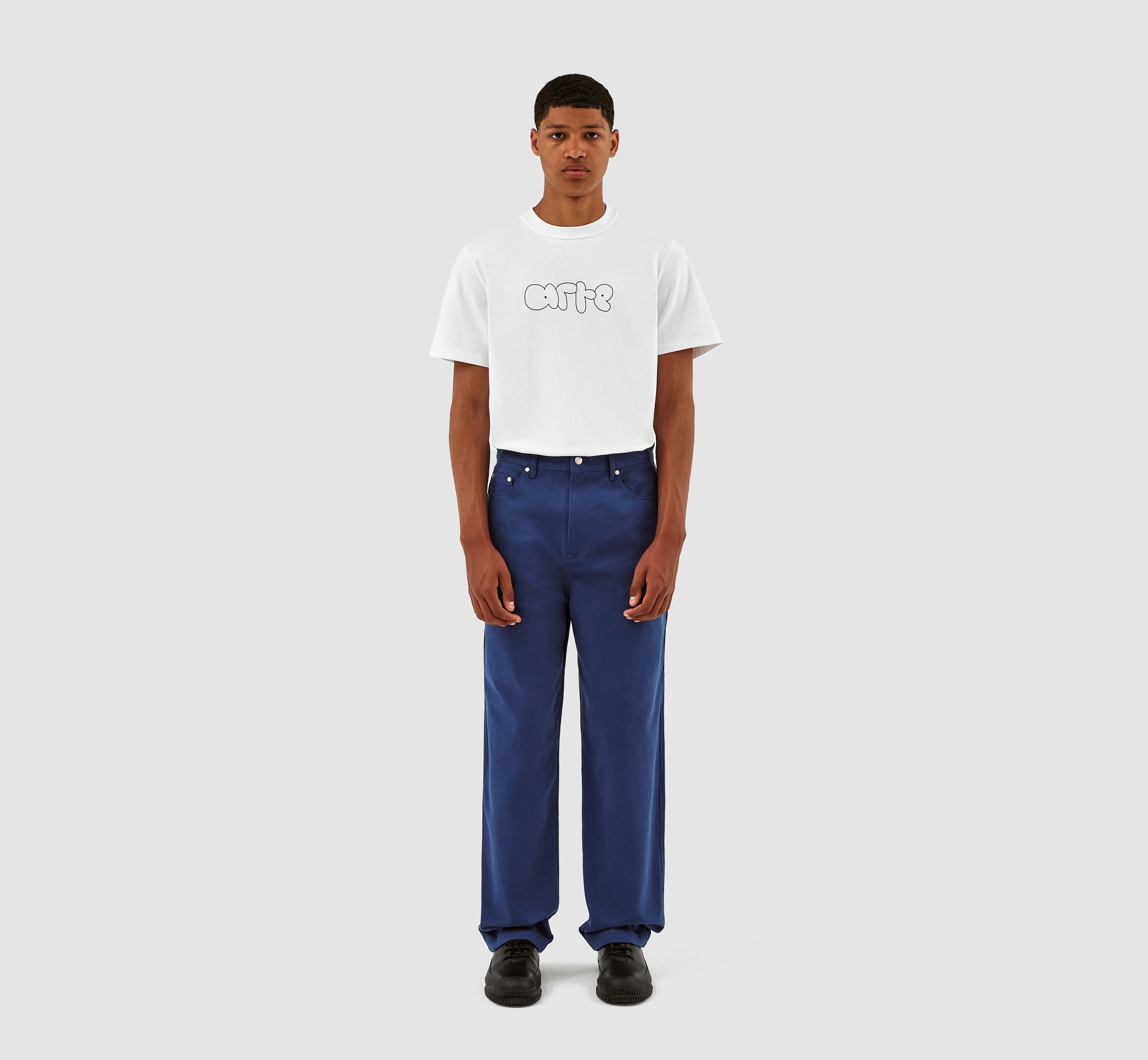 Pantalon en laine et coton Porter - Bleu