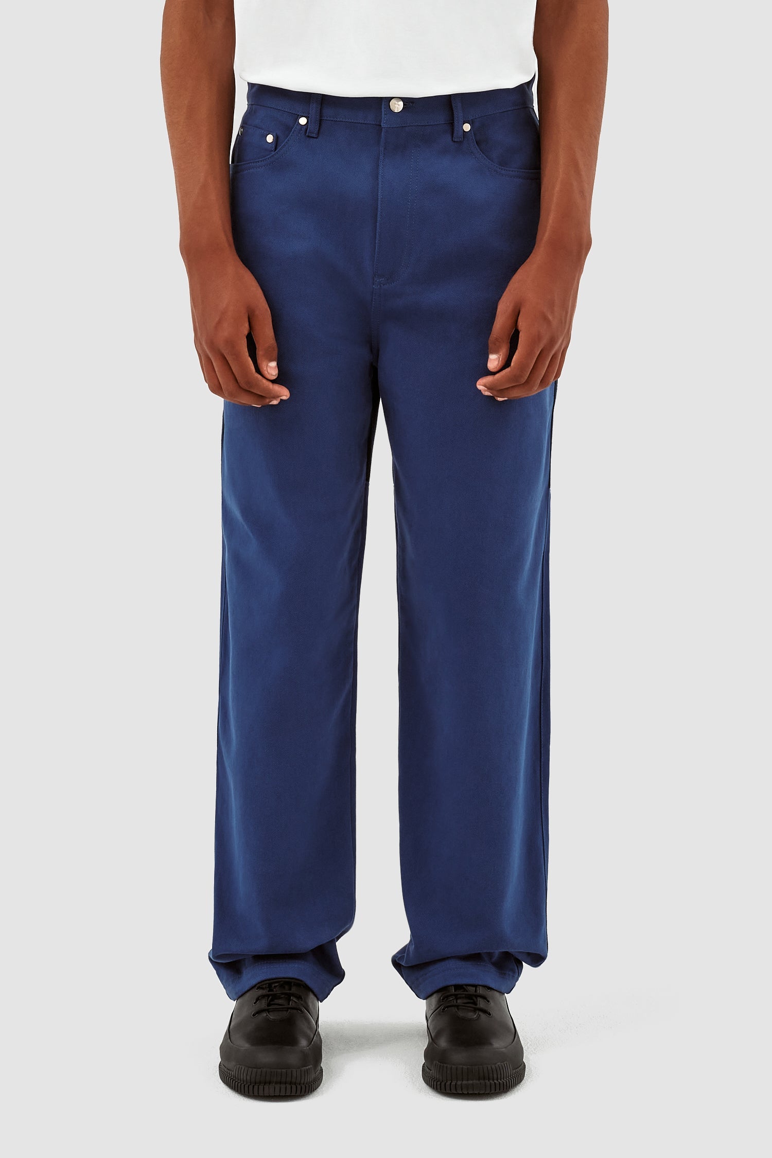 Pantalon en laine et coton Porter - Bleu