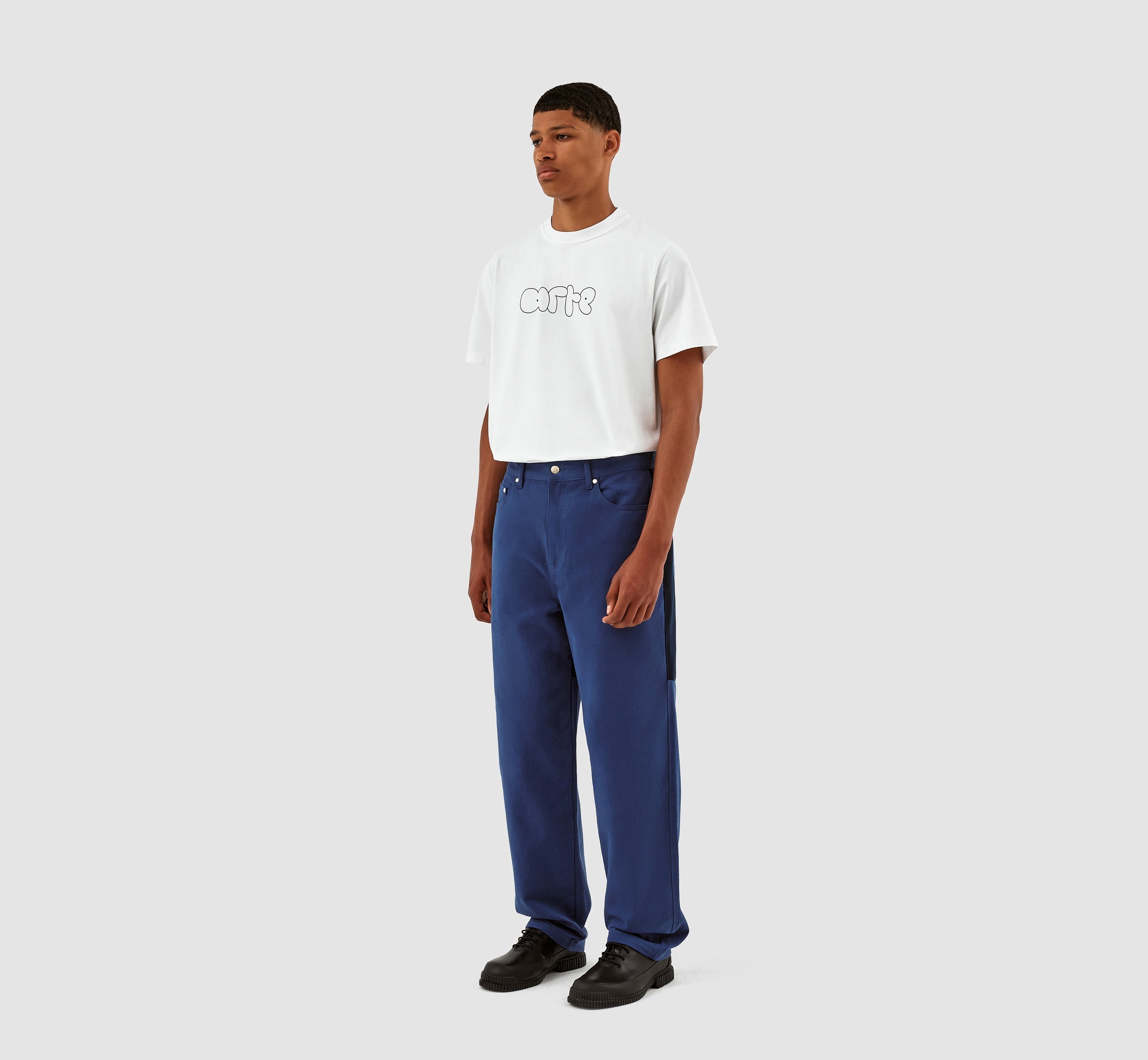 Pantalon en laine et coton Porter - Bleu