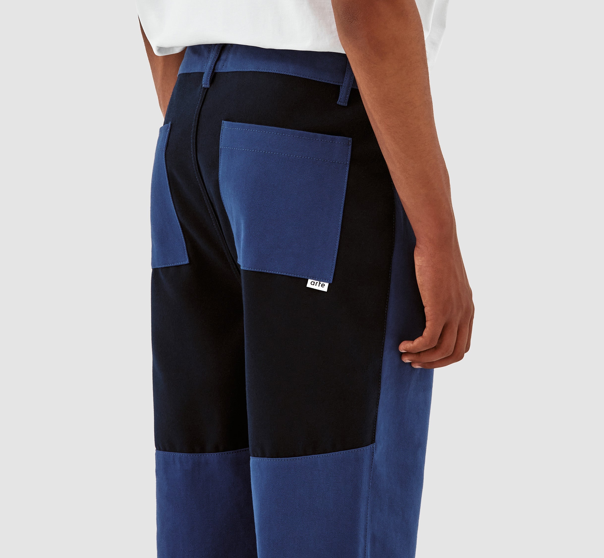 Pantalon en laine et coton Porter - Bleu