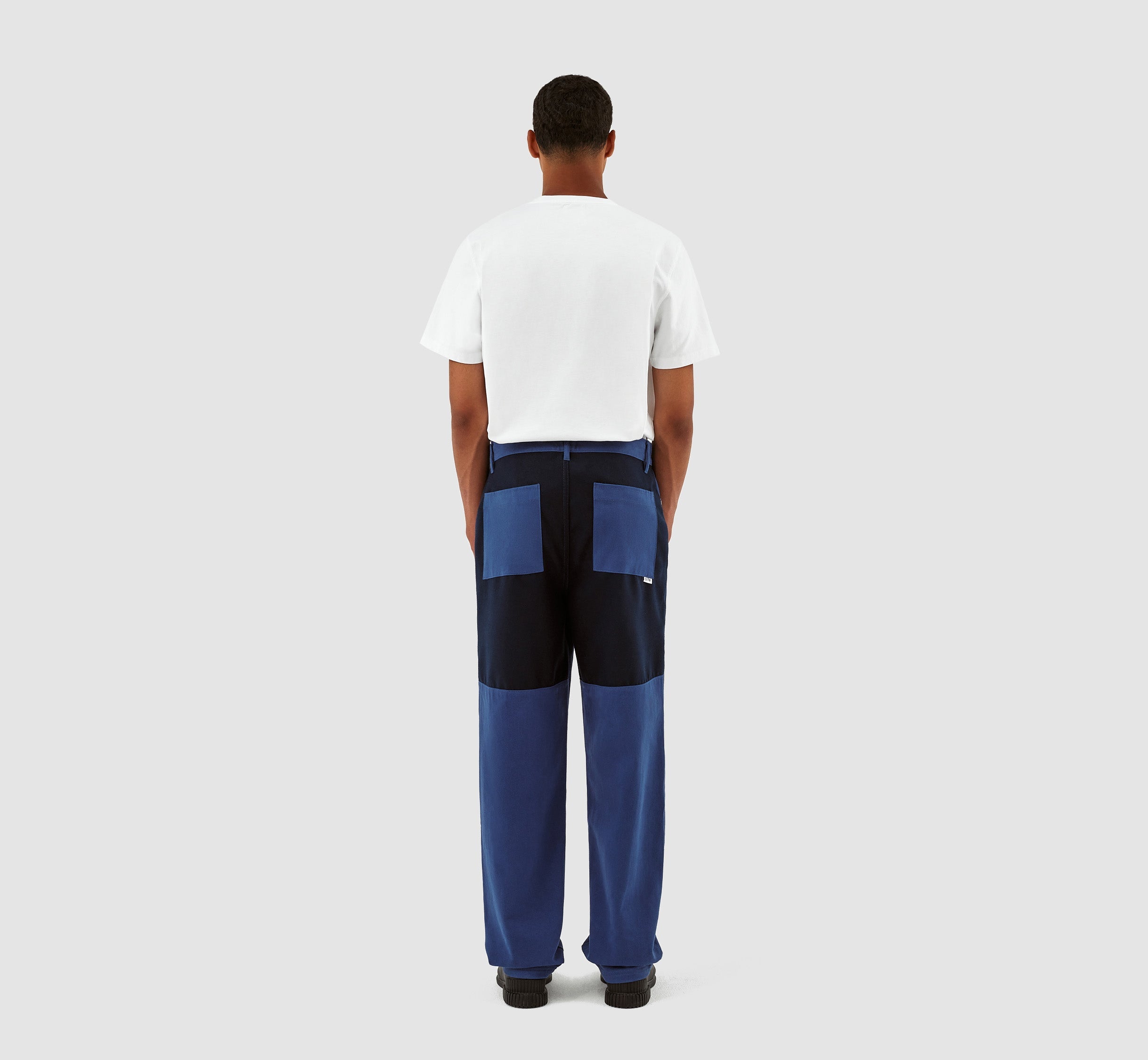 Pantalon en laine et coton Porter - Bleu