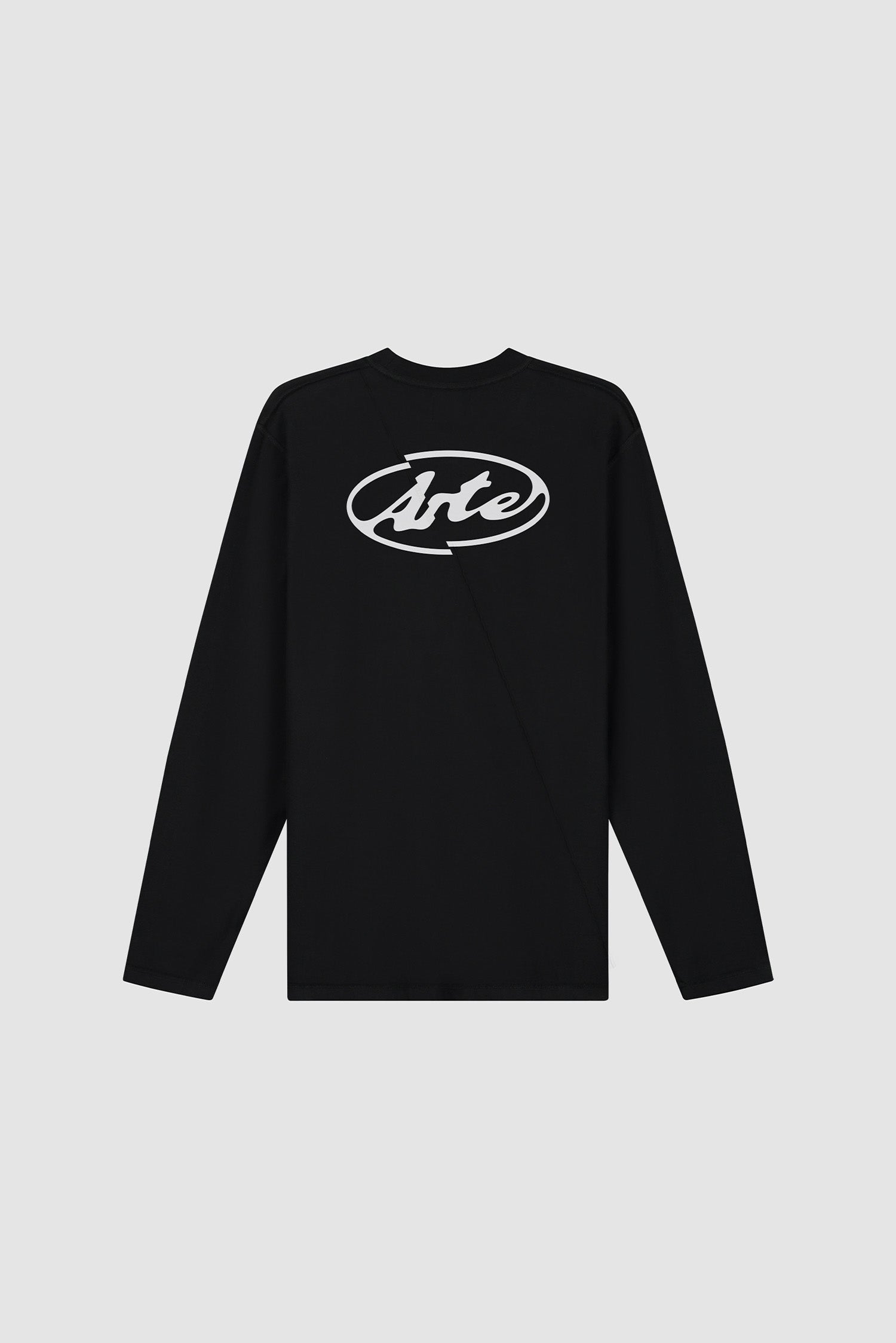 T-shirt à manches longues avec logo cercle dans le dos - Noir