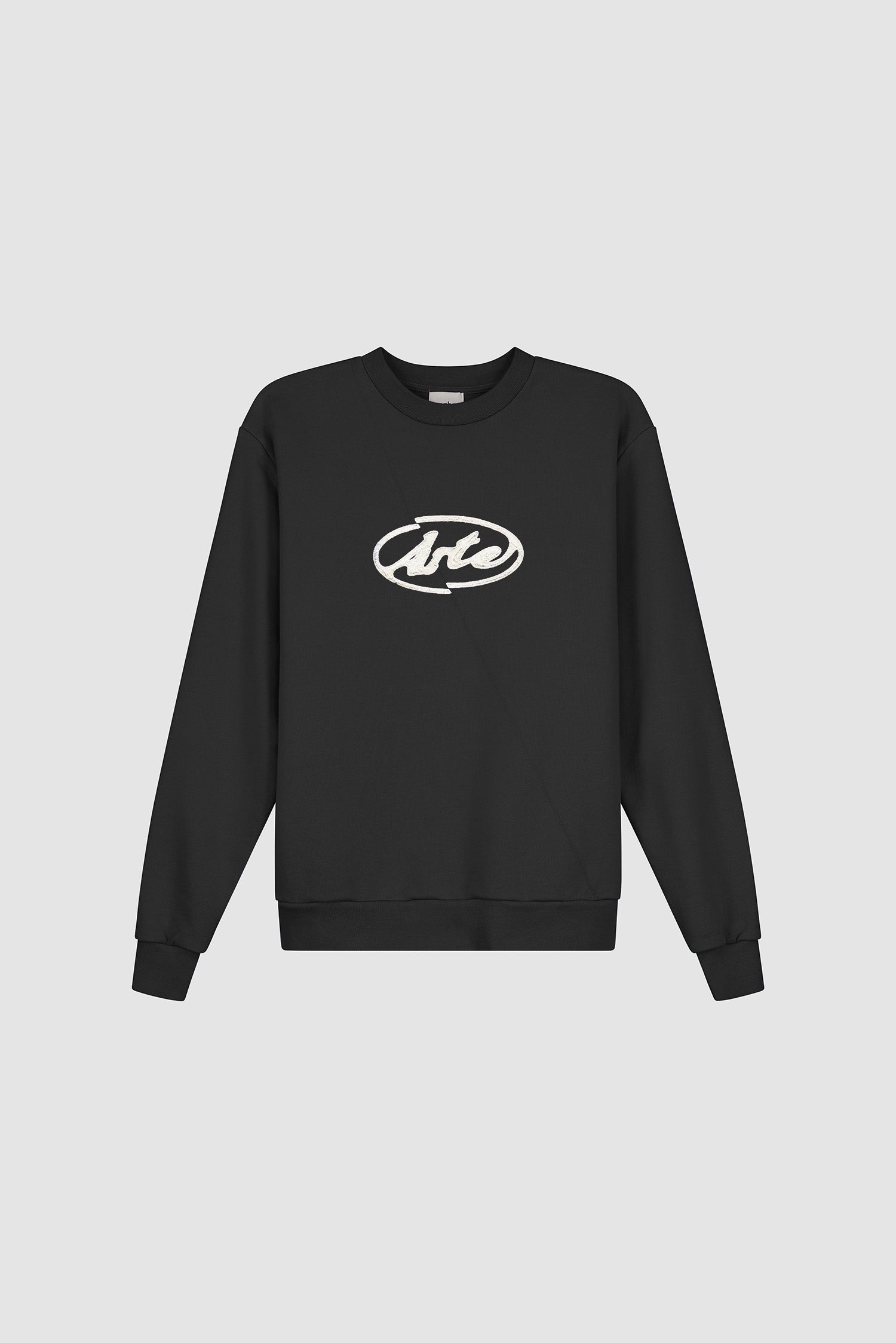 Pull brodé avec logo circulaire - Noir