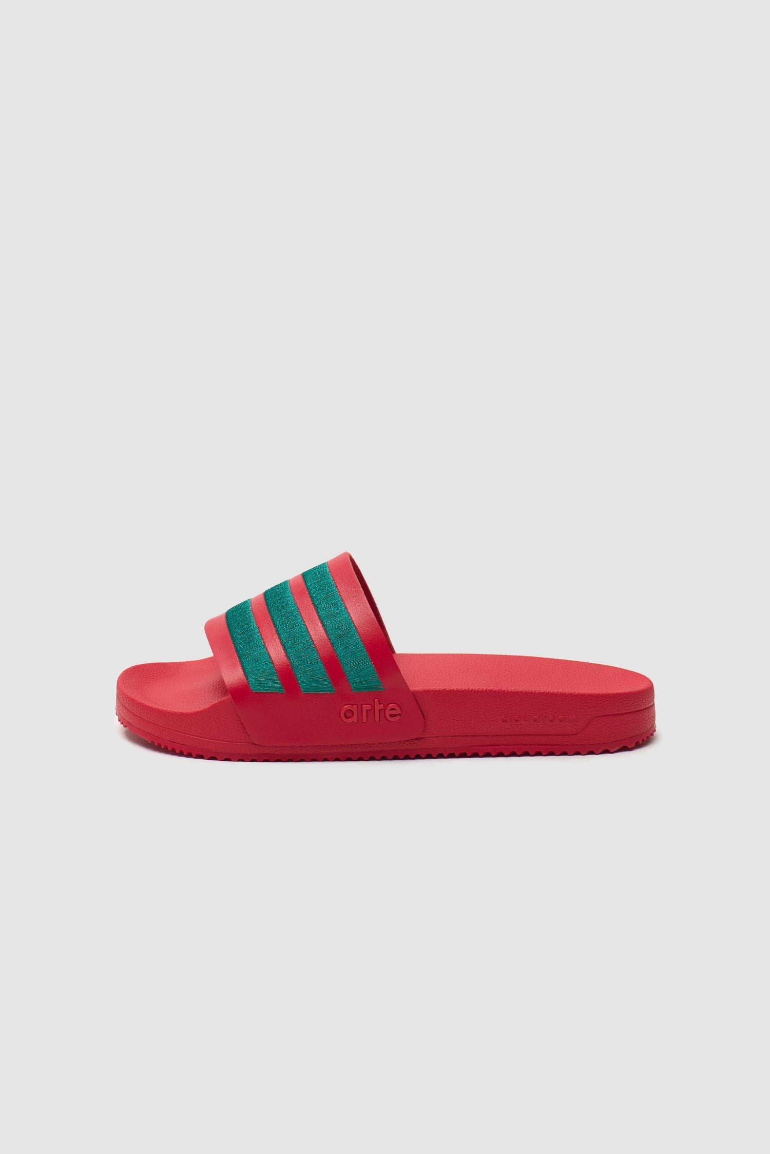 Arte pour adidas Adilette - Better Scarlet/Collegiate Green