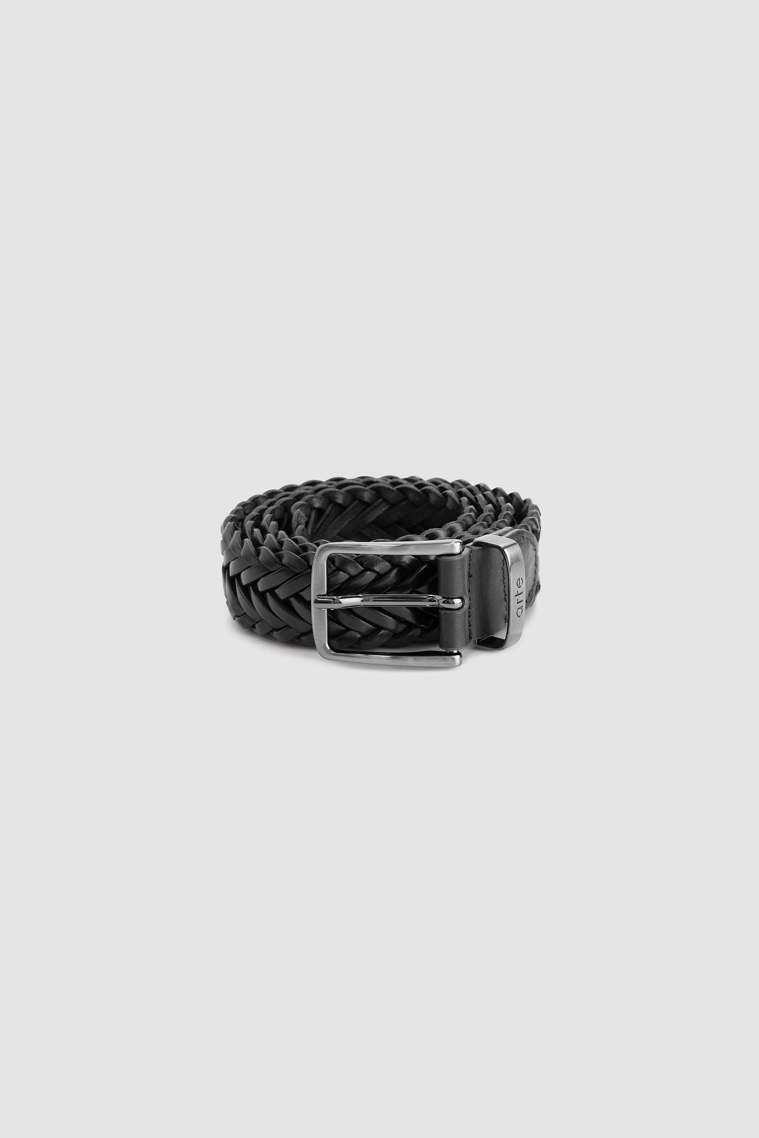 Ceinture en cuir tressé - Noir