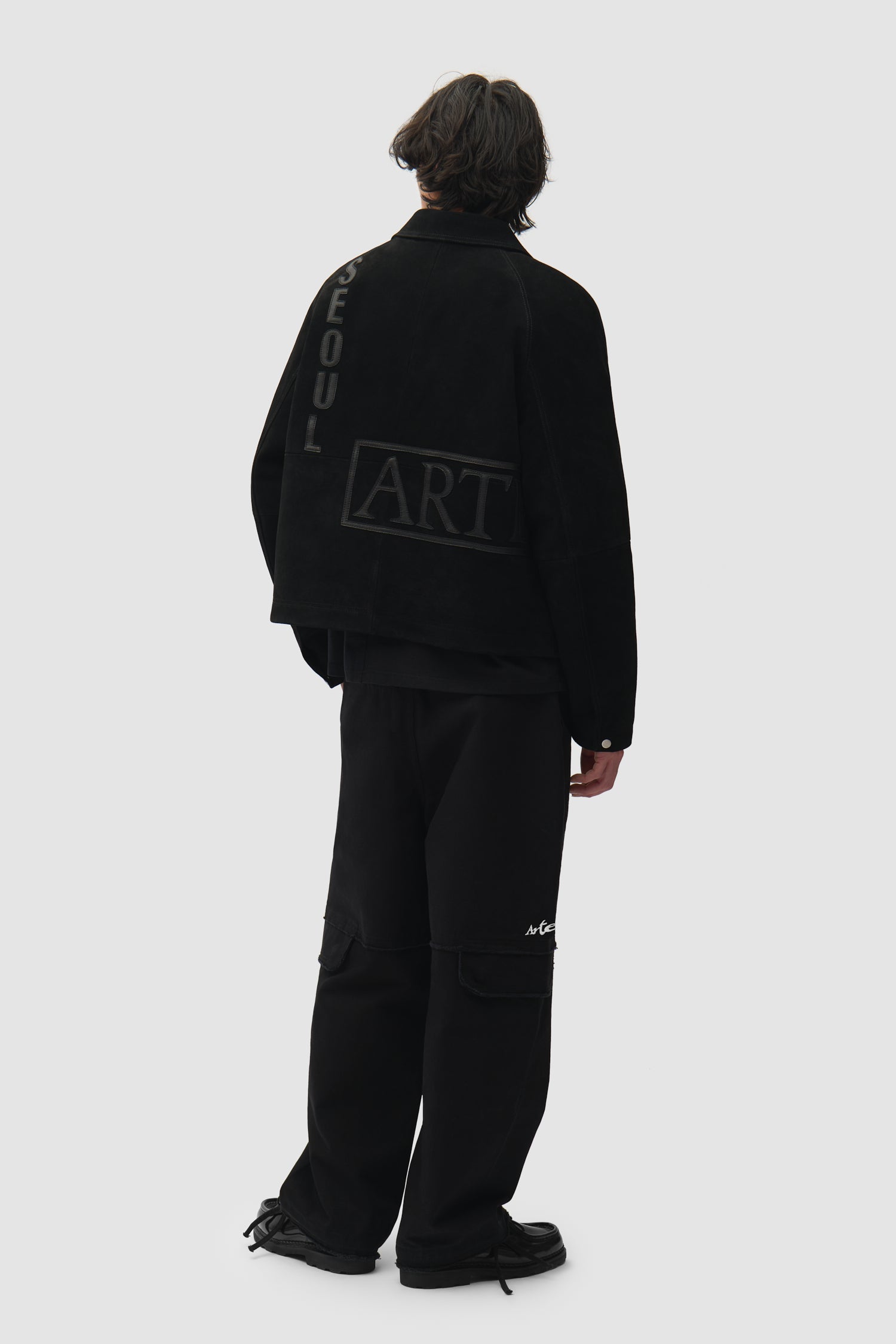 Veste à empiècements en cuir - Noir