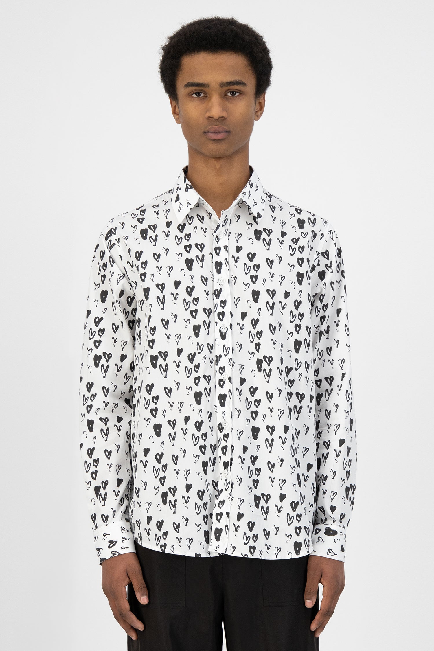 Chemise Stockton Hearts - blanc/noir