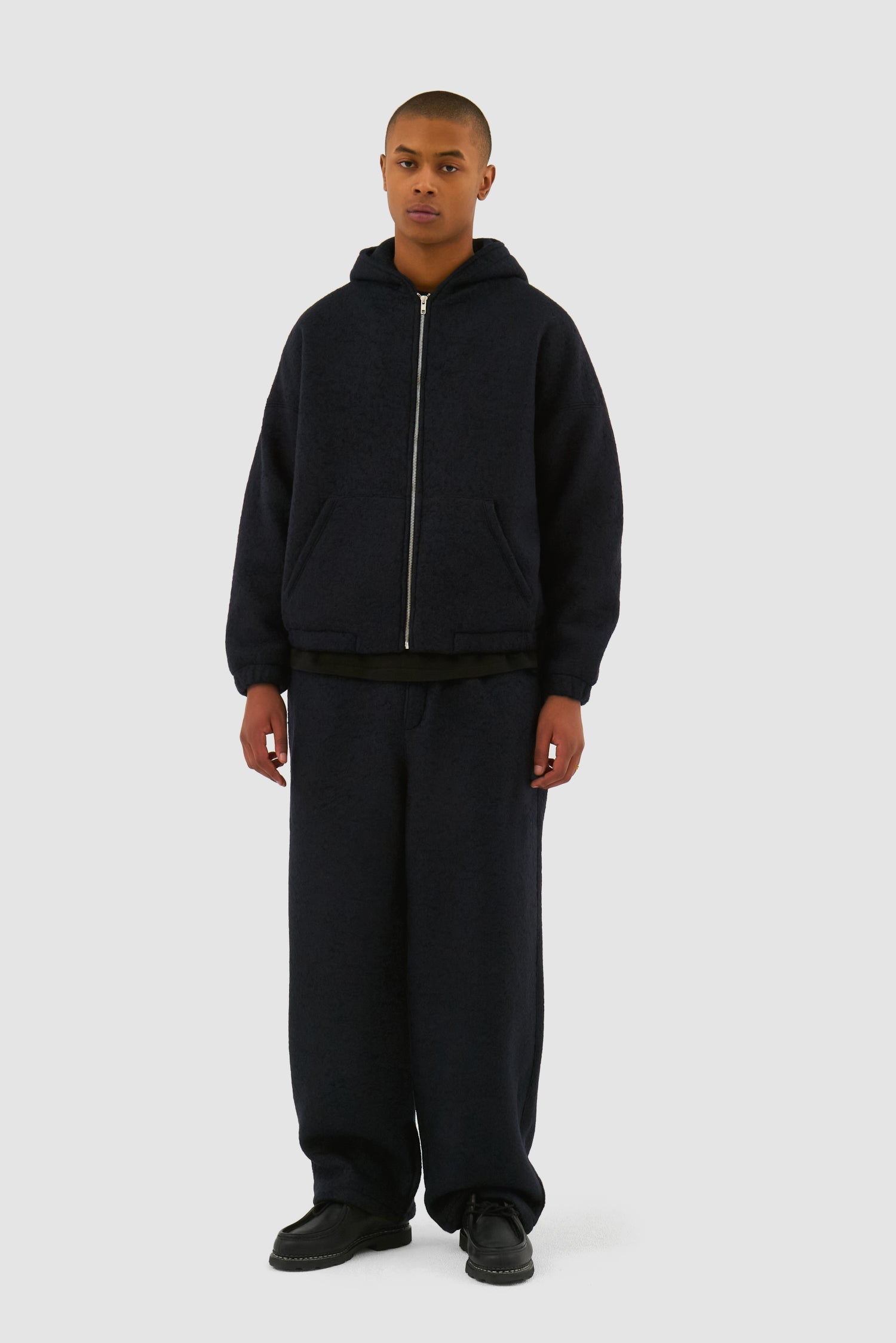 Veste à capuche en laine - Navy