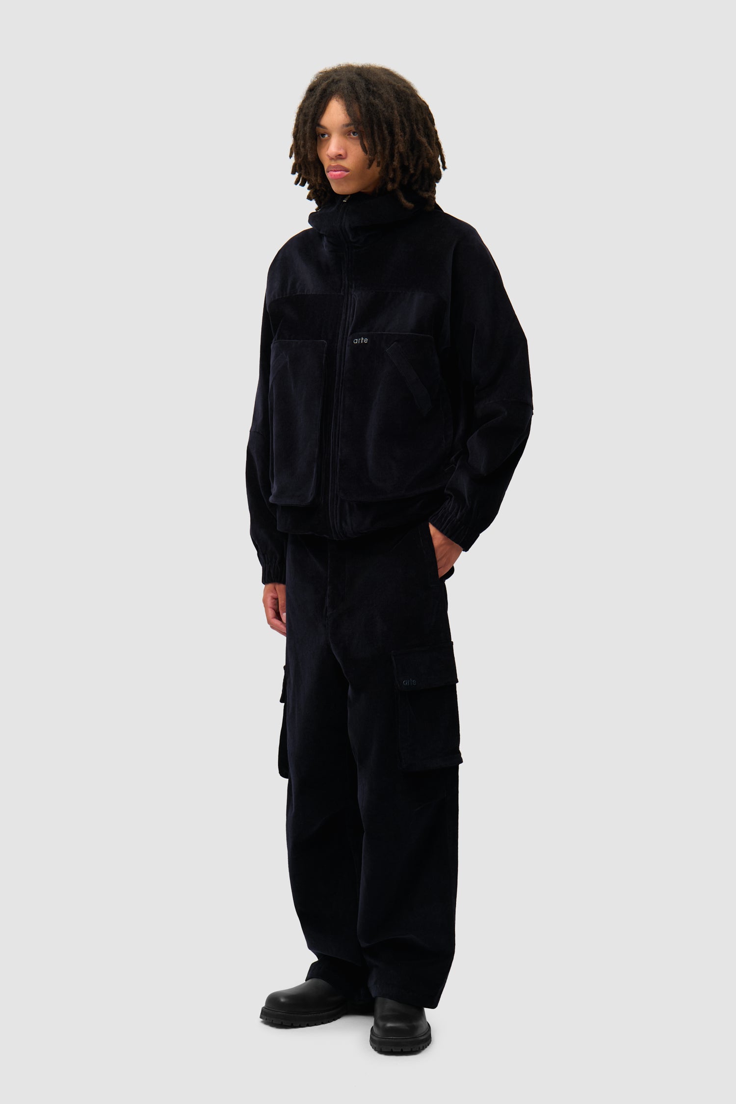 Veste technique en velours côtelé - Marine