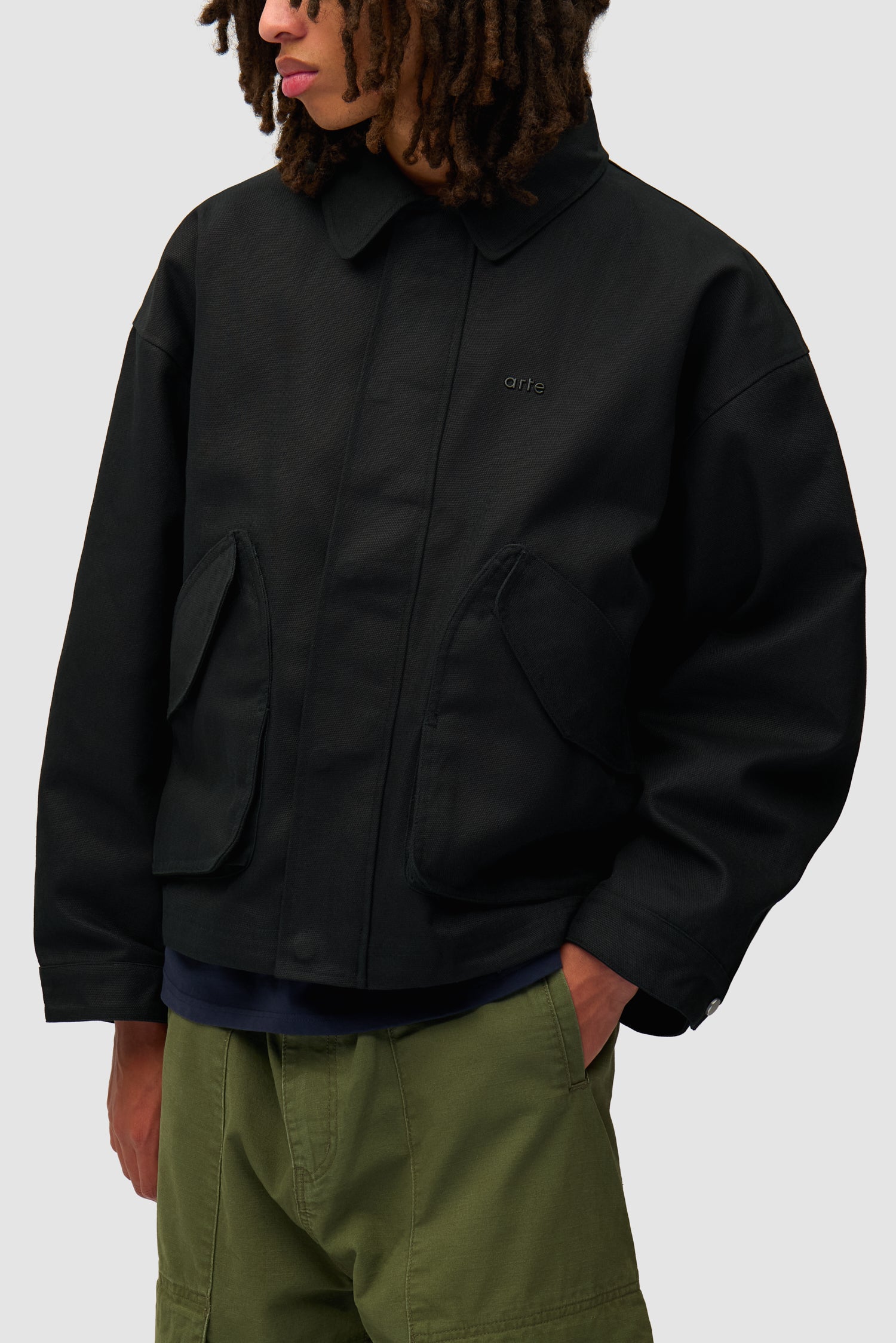 Veste à poches inclinées - Noir (défaut)