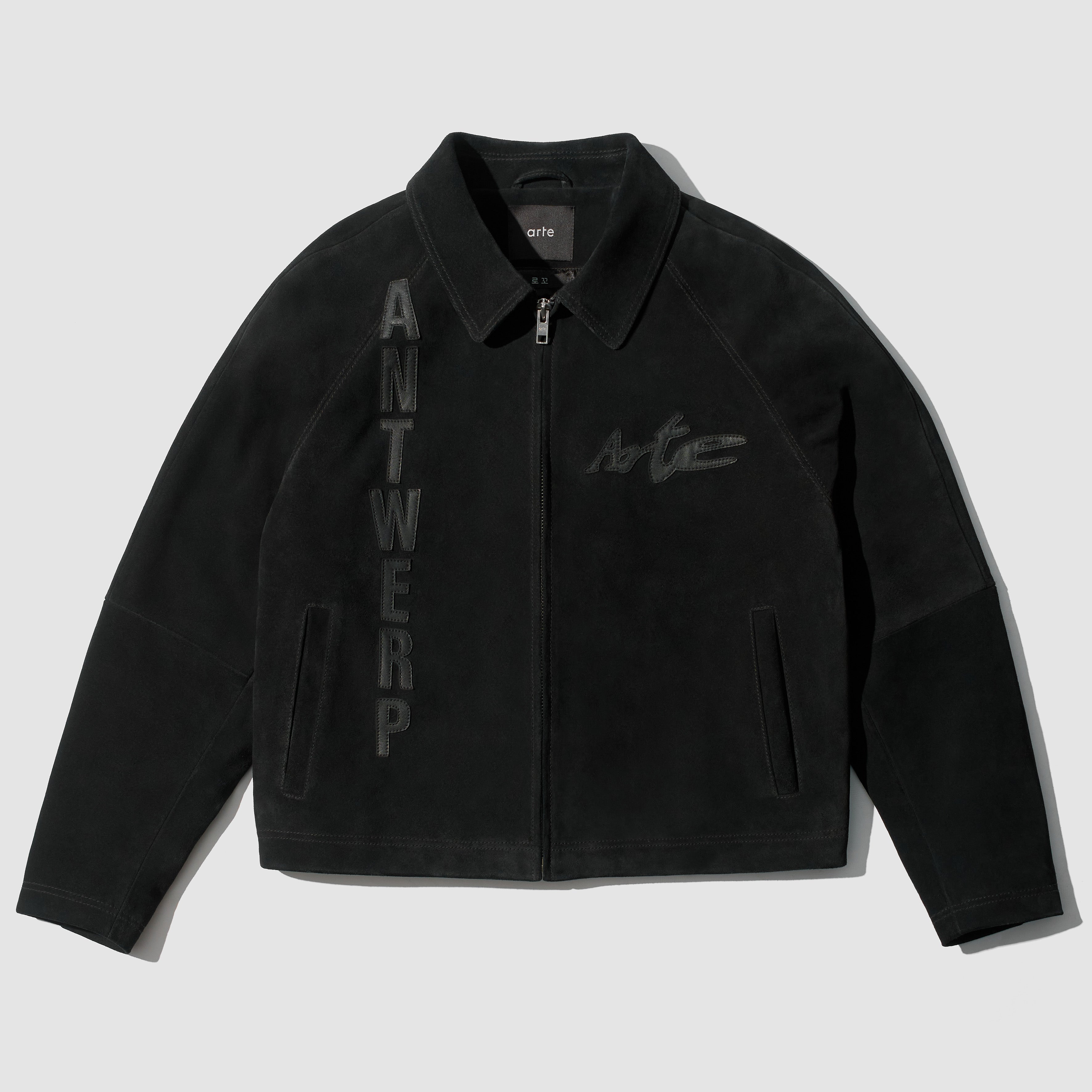Veste à empiècements en cuir - Noir