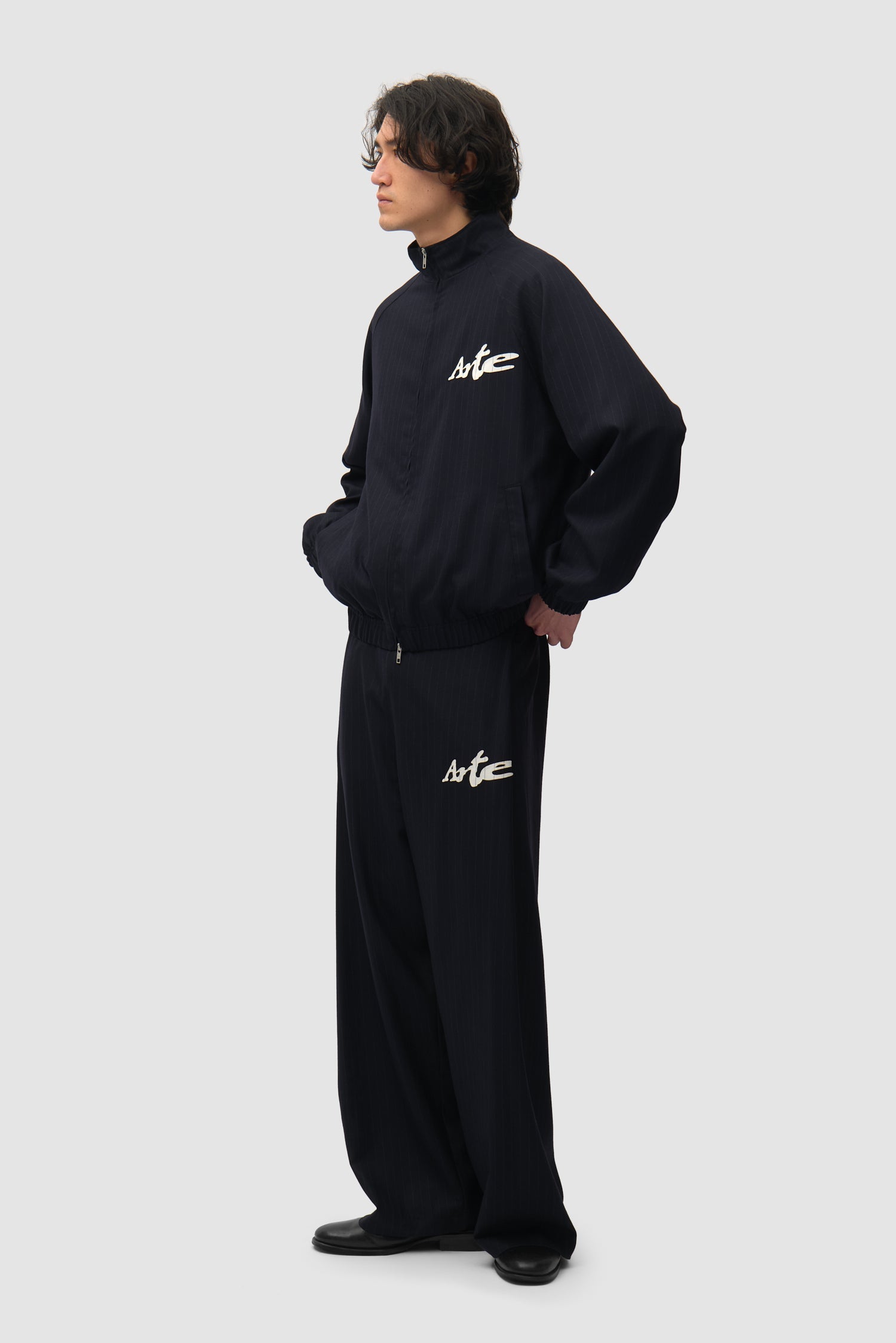 Veste de survêtement à fines rayures - Noir