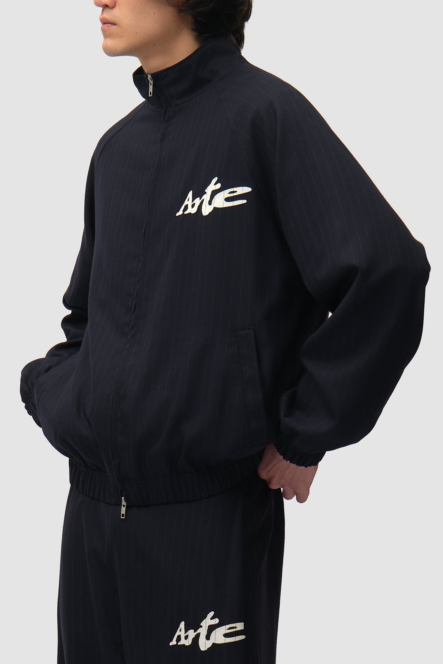 Veste de survêtement à fines rayures - Noir