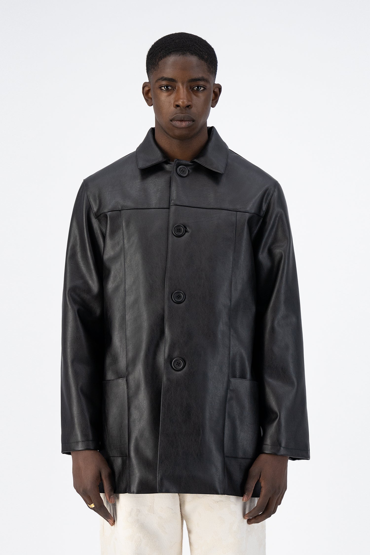 Veste en cuir Joe - Noir