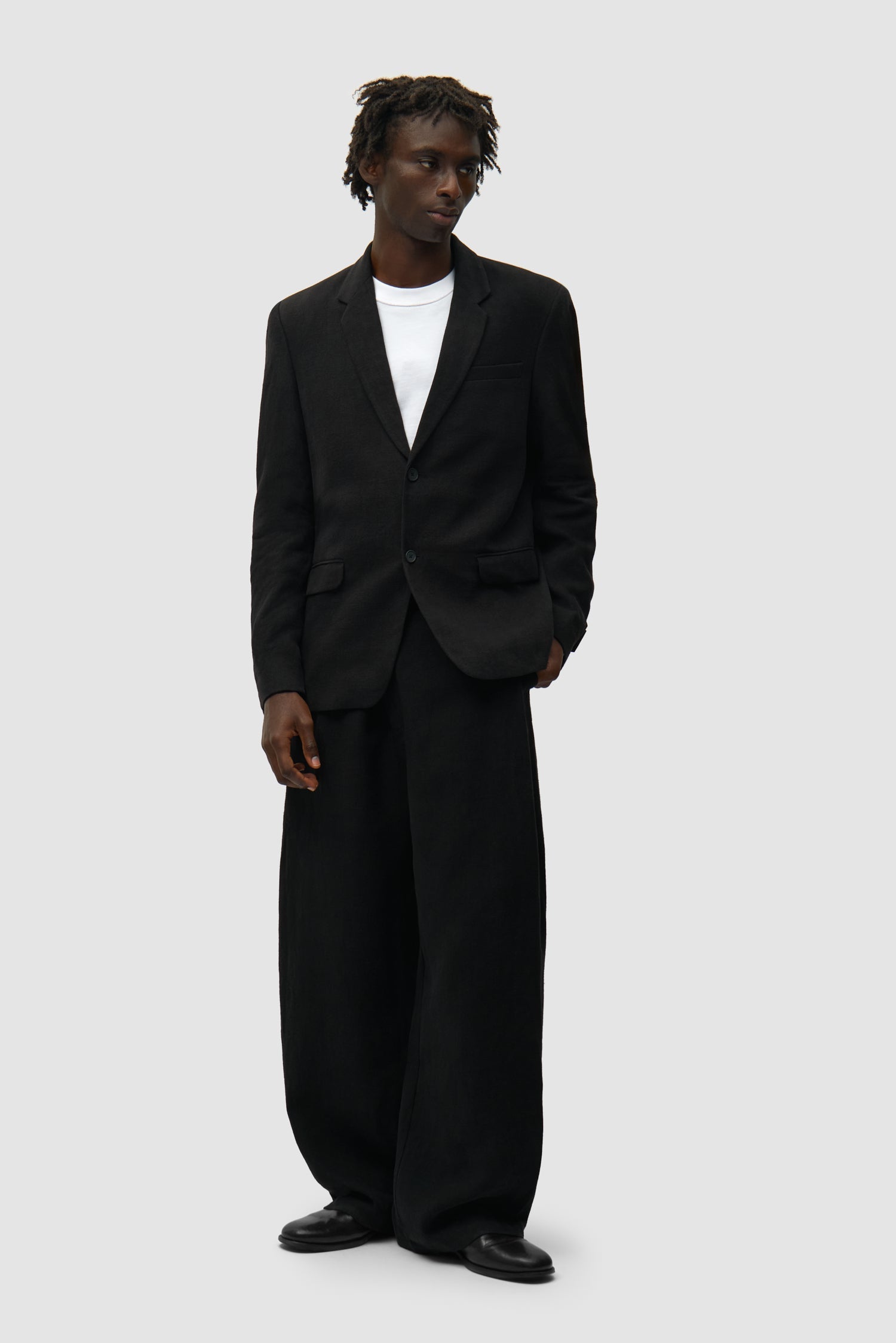 Veste de costume en lin - Noir
