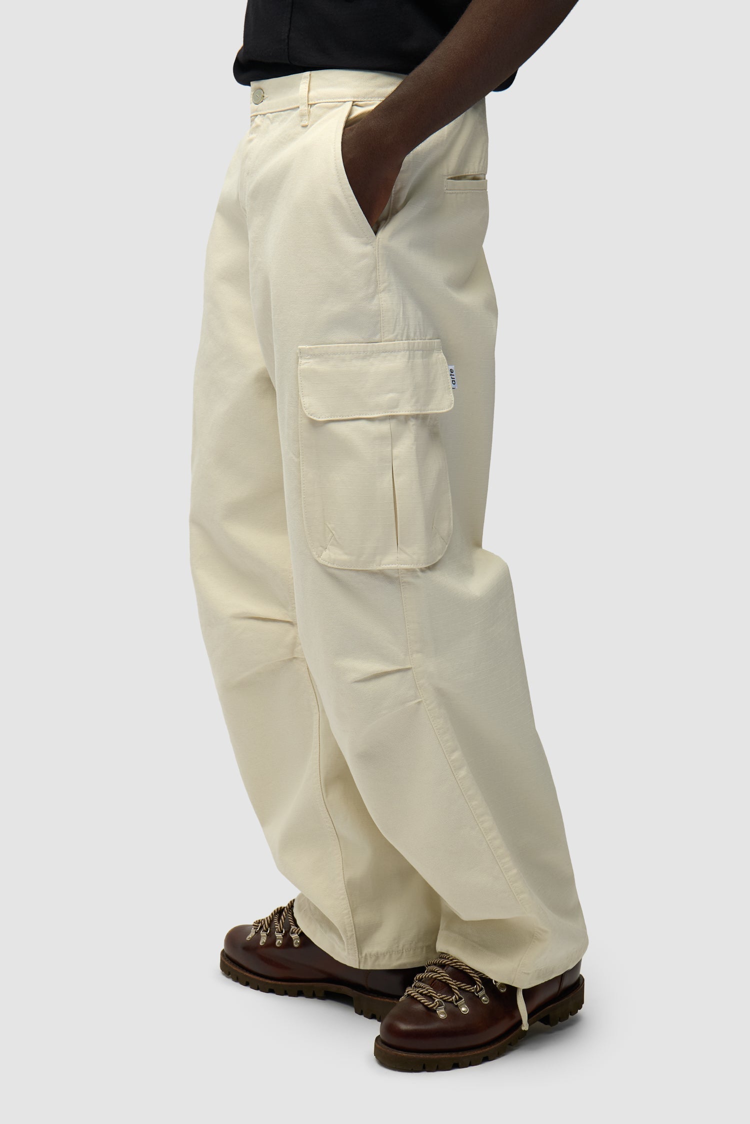 Pantalon cargo en ribstop - Crème