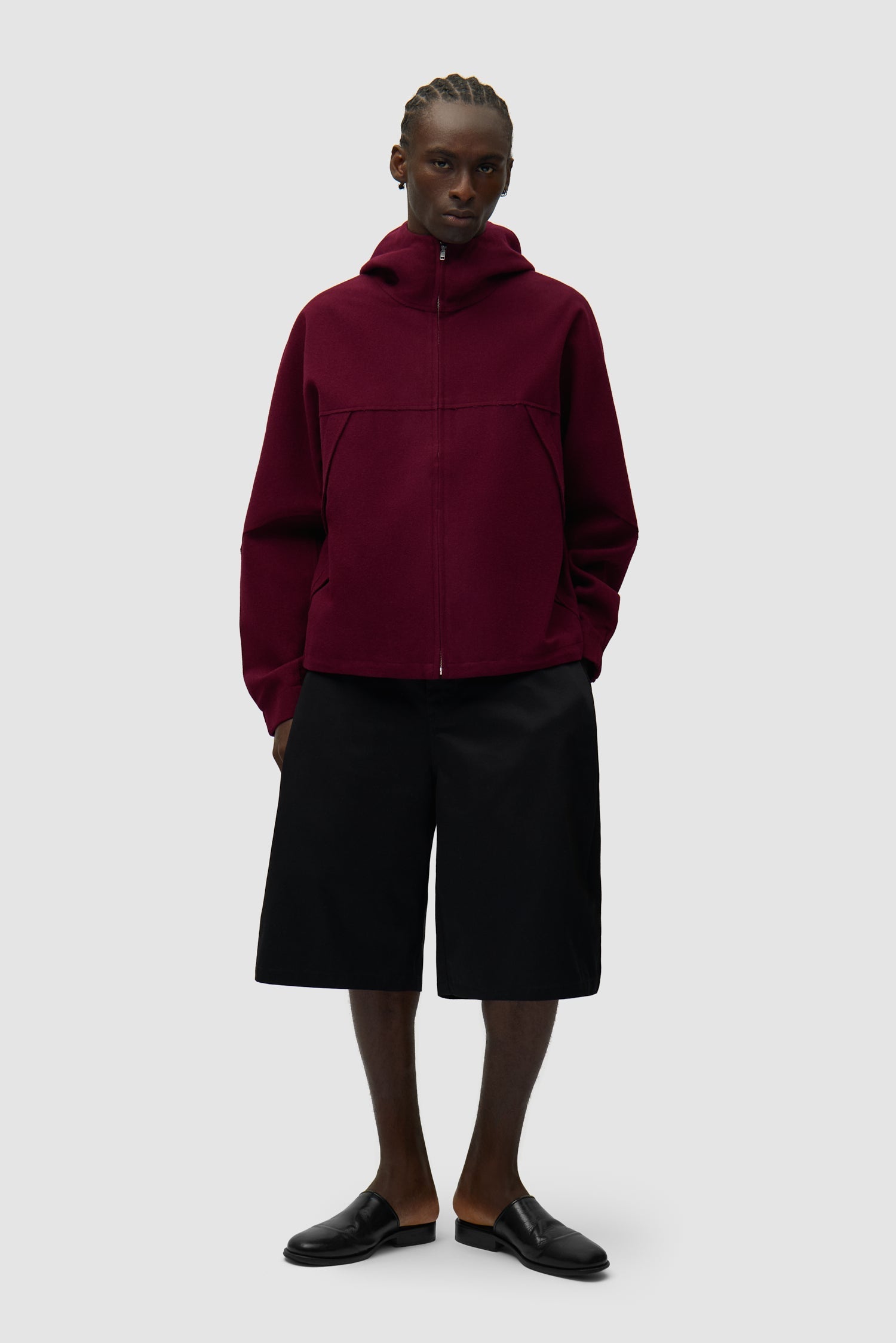 Veste technique en laine - Bordeaux