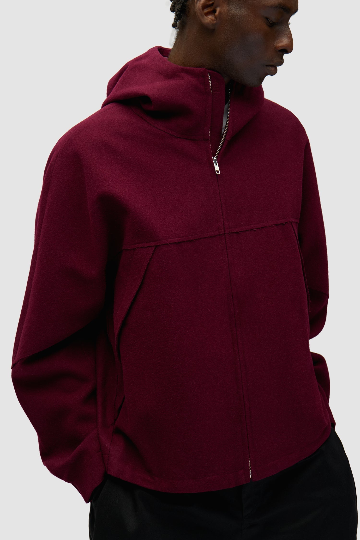 Veste technique en laine - Bordeaux