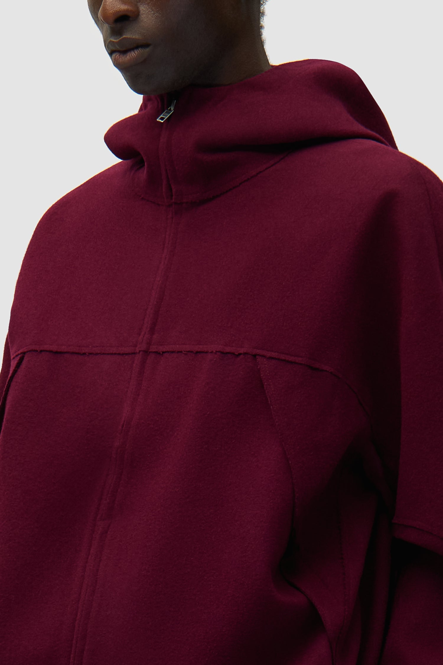 Veste technique en laine - Bordeaux