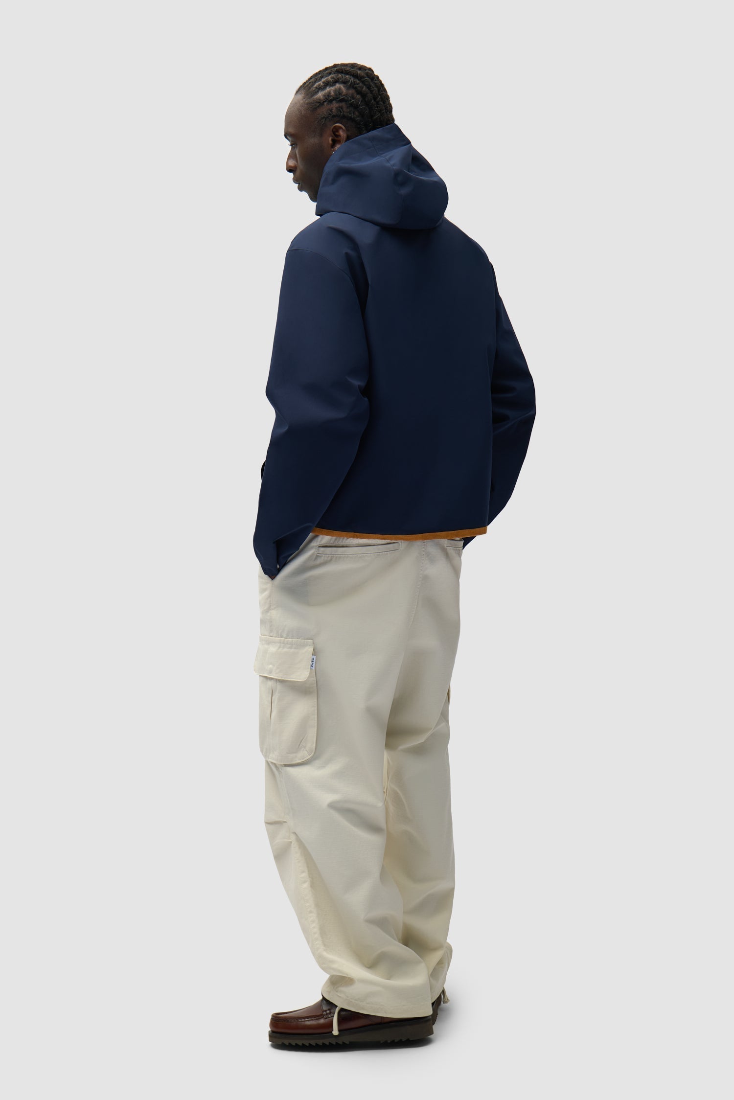 Veste à capuche en lin - Bleu marine