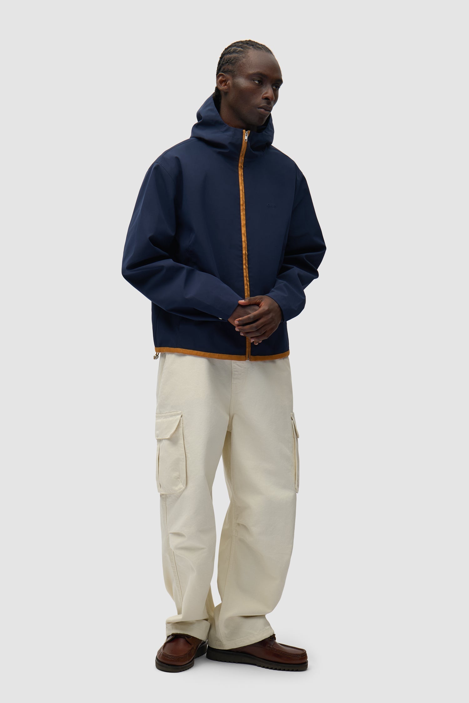 Veste à capuche en lin - Bleu marine