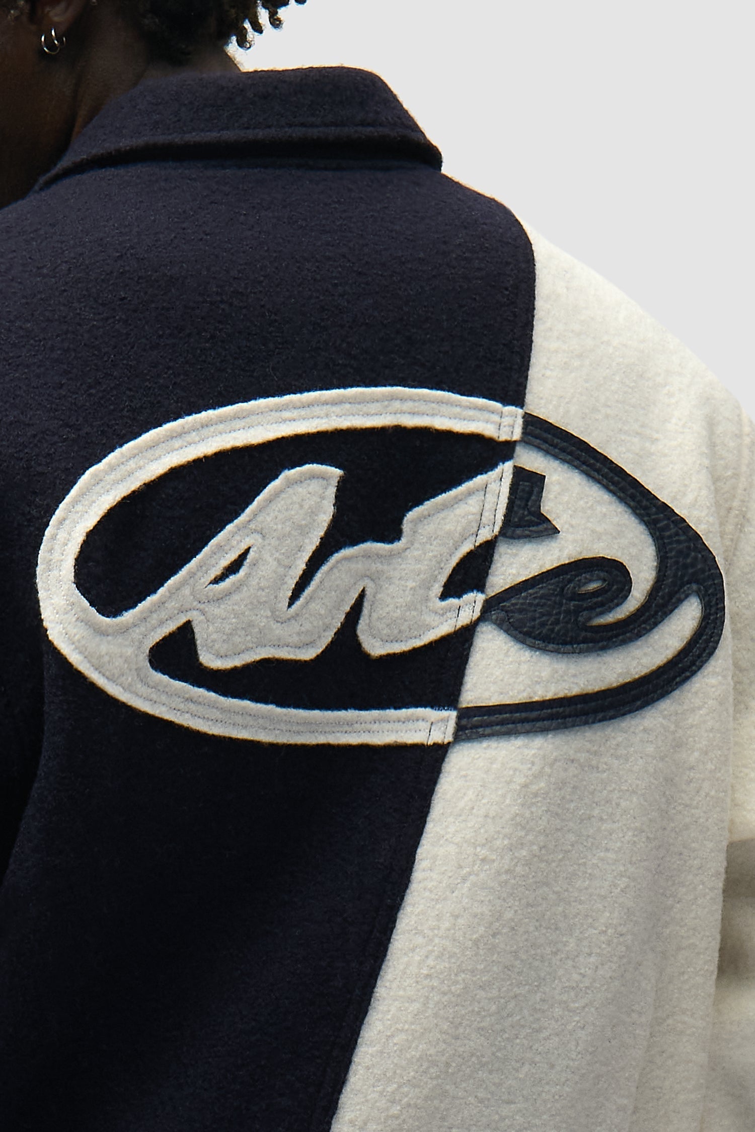 Veste universitaire en laine - Bleu/Blanc