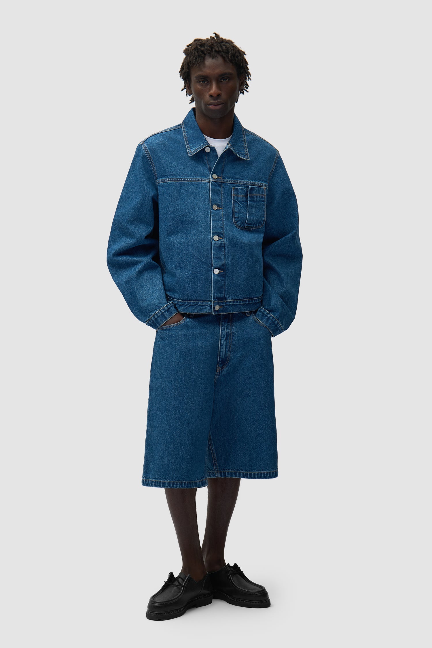 Veste en denim à poche pliée - Denim brut