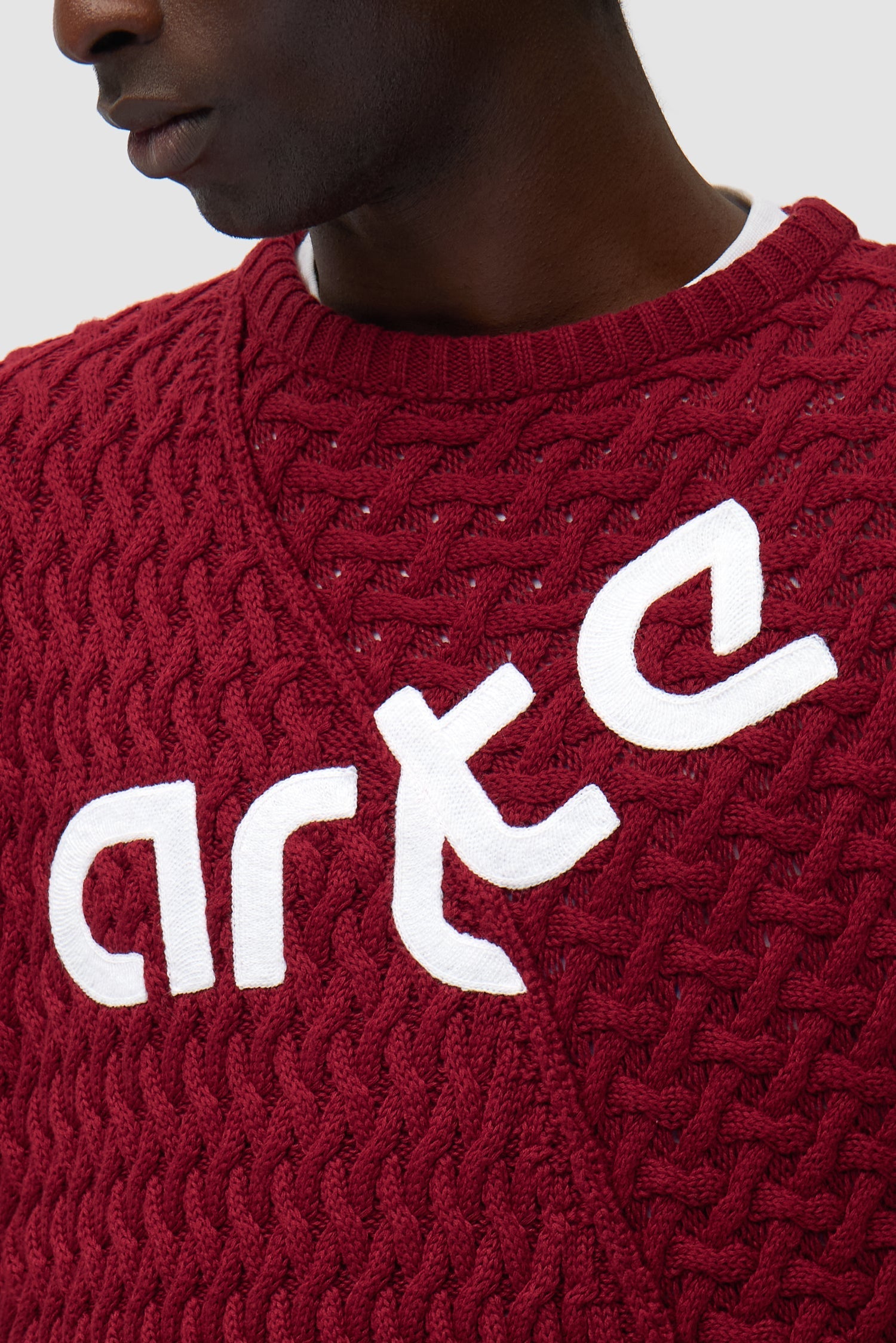 Pull à logo déformé - Bordeaux