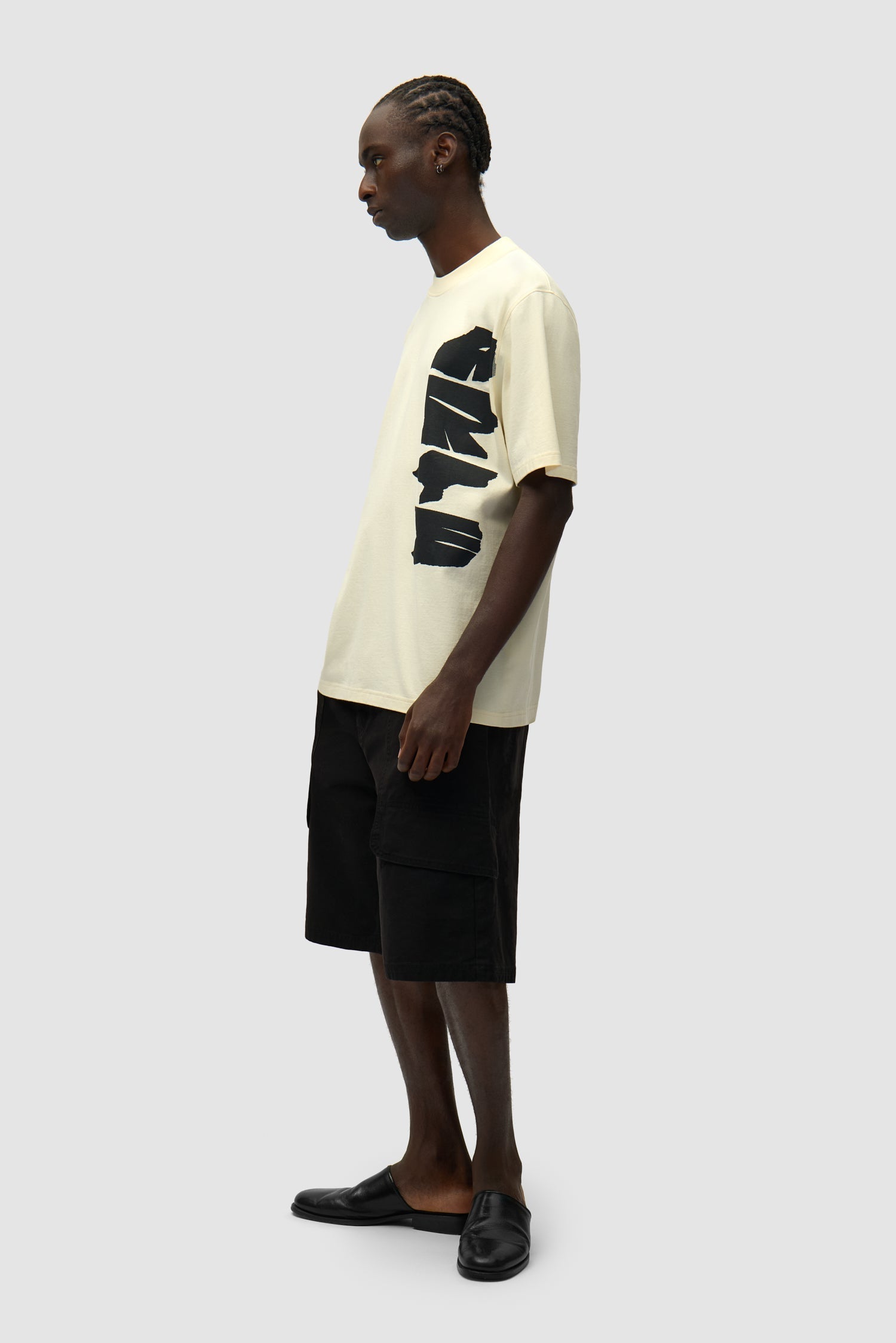 T-shirt avec logo sur le côté - Crème
