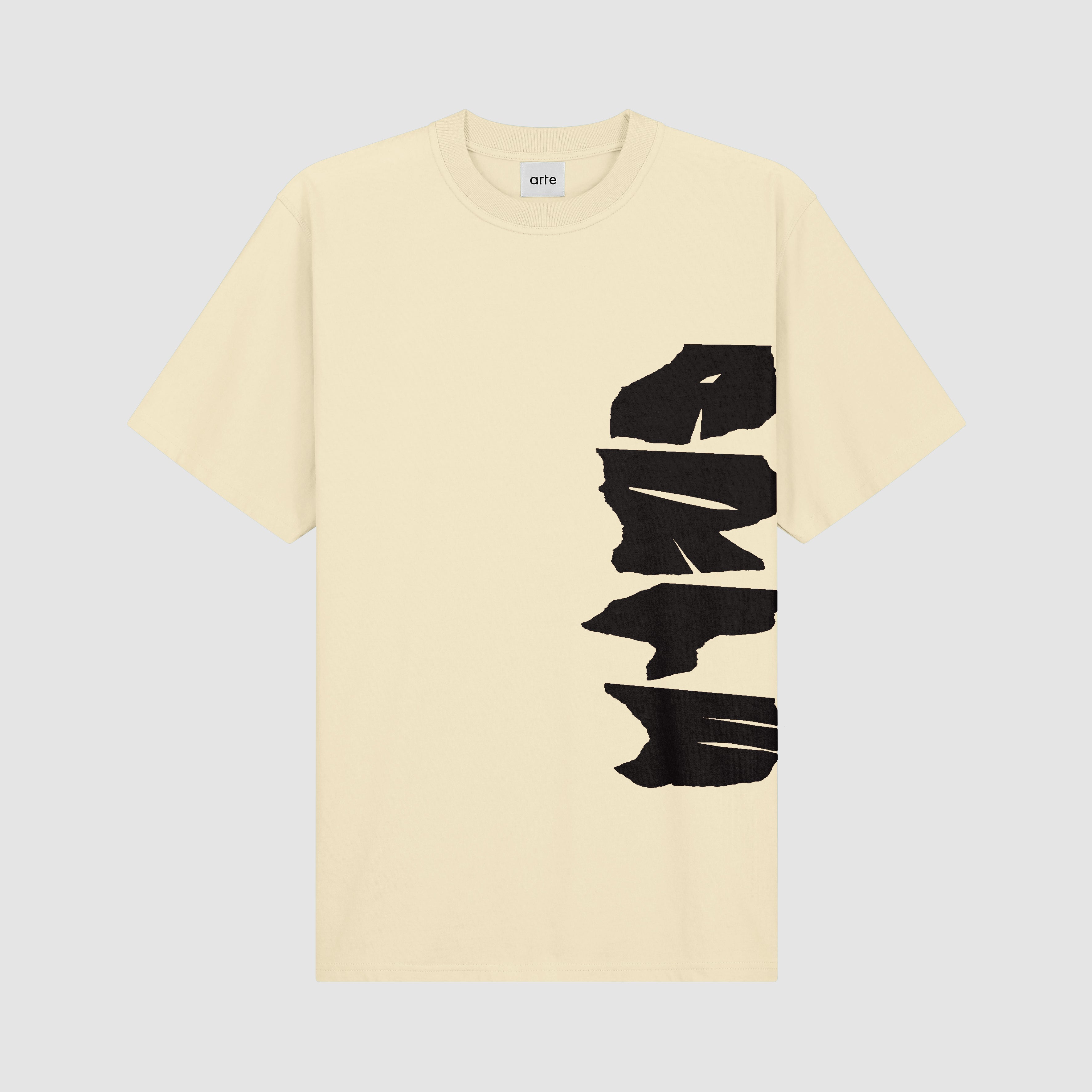 T-shirt avec logo sur le côté - Crème
