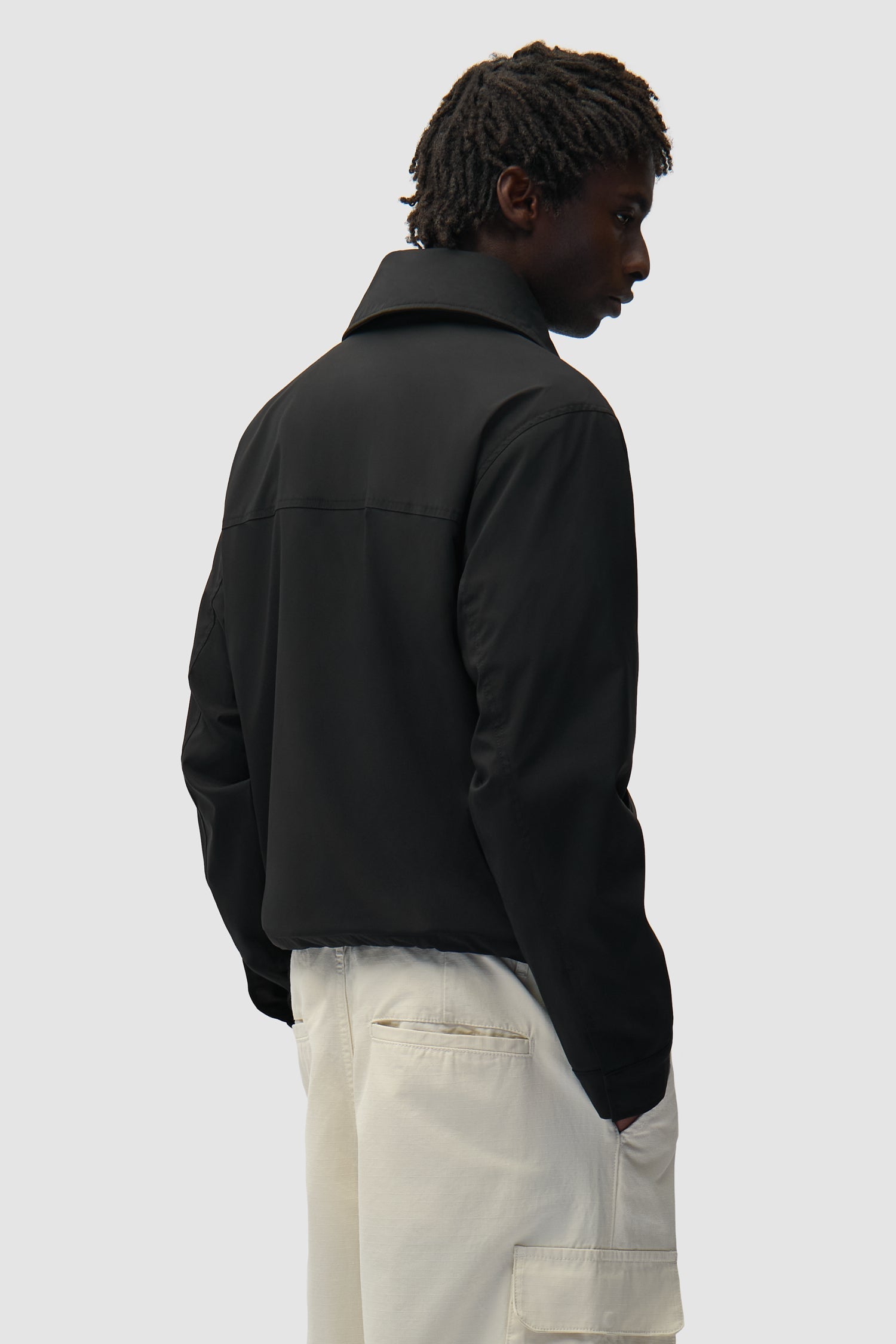 Veste en nylon à grand col - Noir